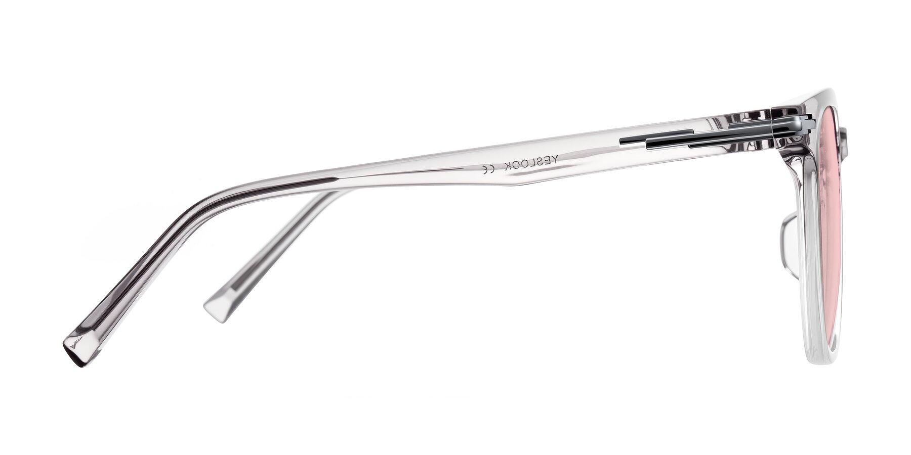 Side of Velek in Gradient Crystal Gray with Light Garnet Tinted Lenses