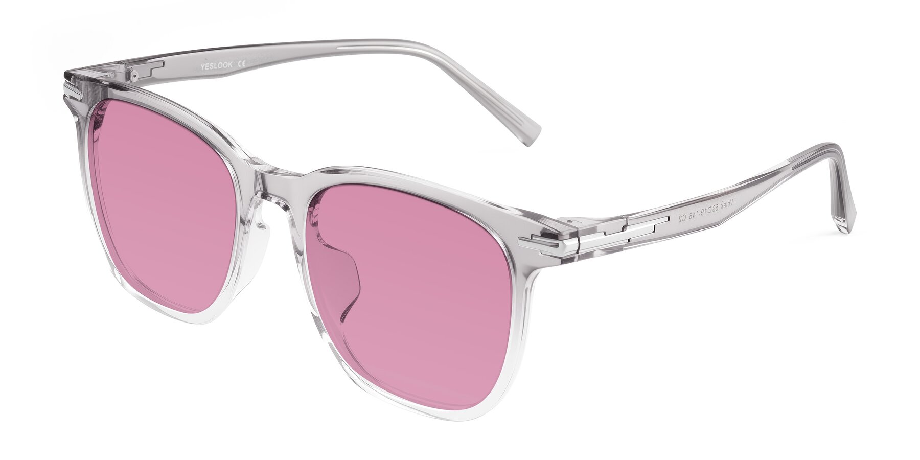 Angle of Velek in Gradient Crystal Gray with Medium Wine Tinted Lenses