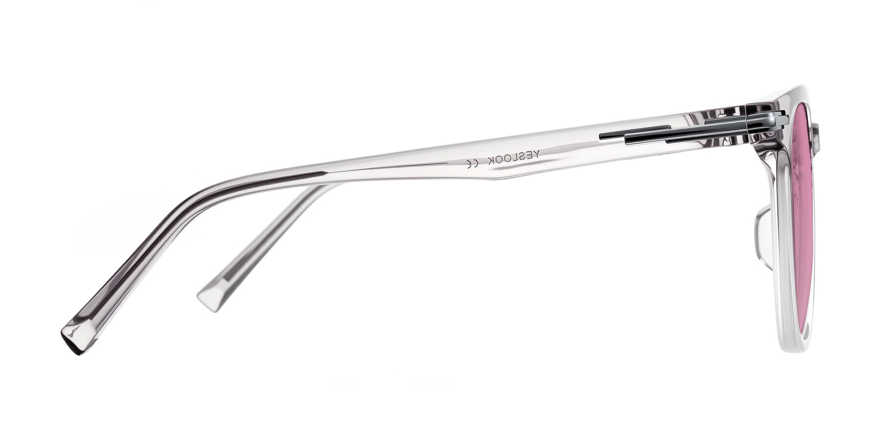 Side of Velek in Gradient Crystal Gray with Medium Wine Tinted Lenses