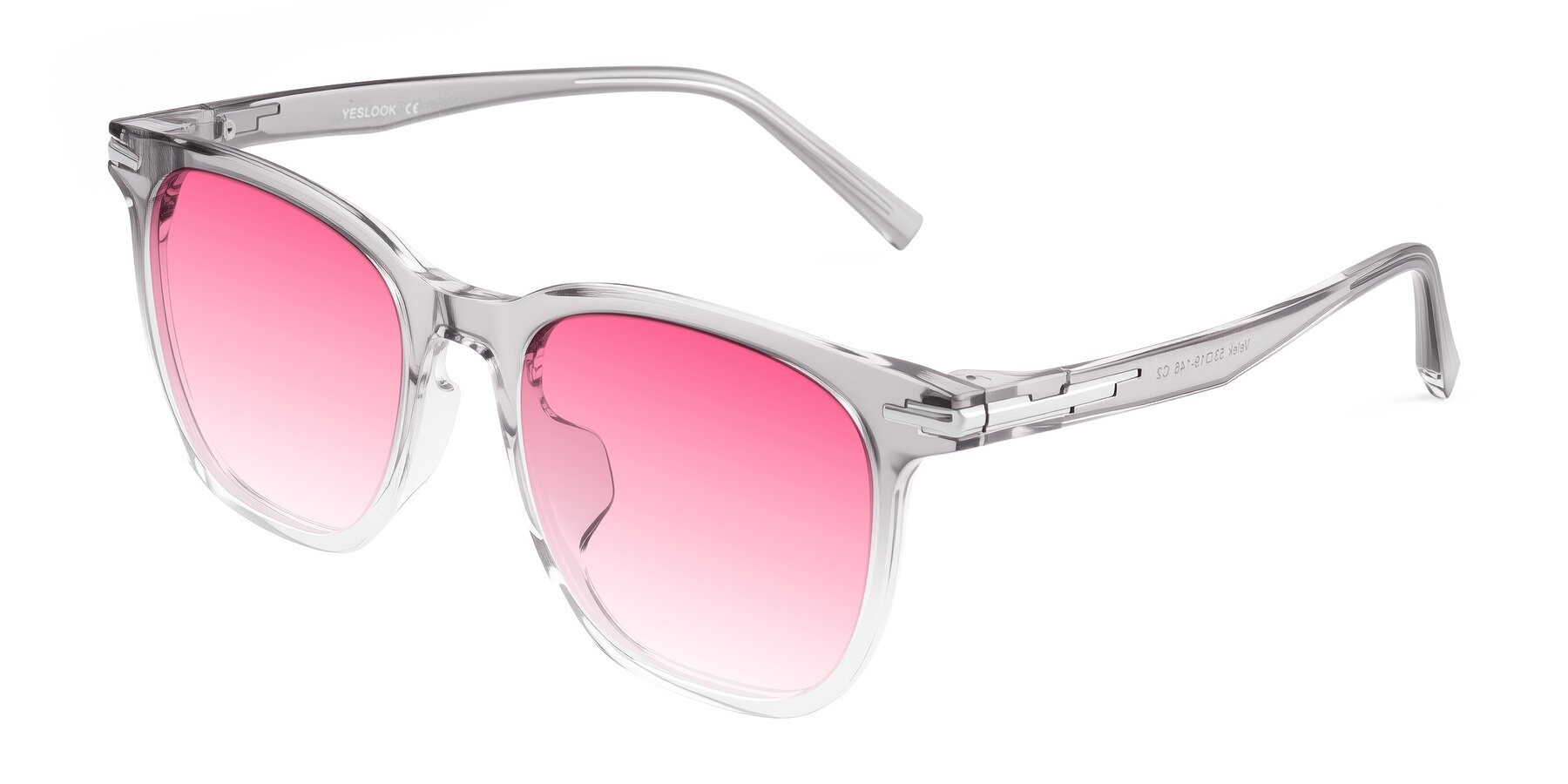 Angle of Velek in Gradient Crystal Gray with Pink Gradient Lenses