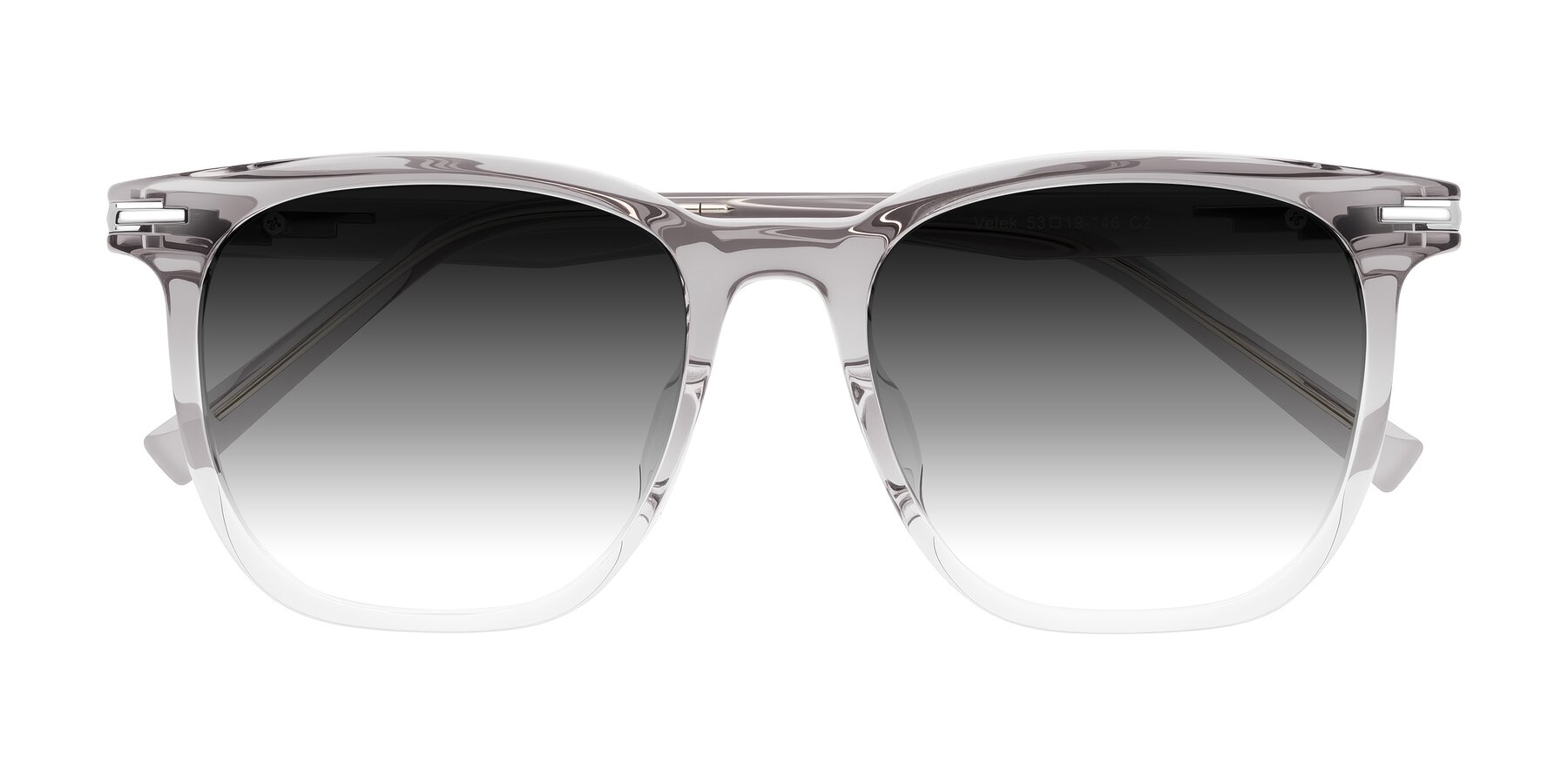 Folded Front of Velek in Gradient Crystal Gray with Gray Gradient Lenses