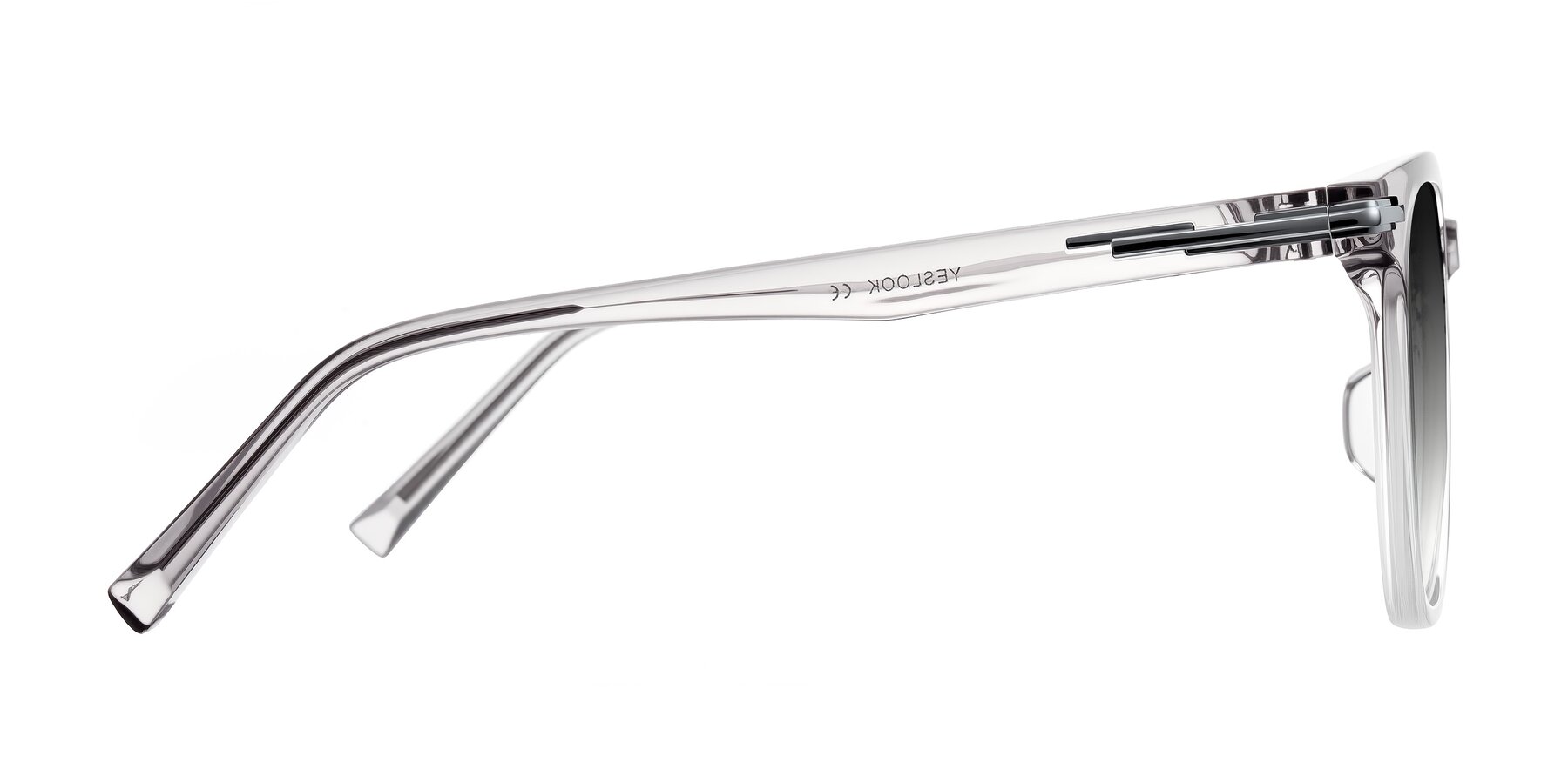 Side of Velek in Gradient Crystal Gray with Gray Gradient Lenses