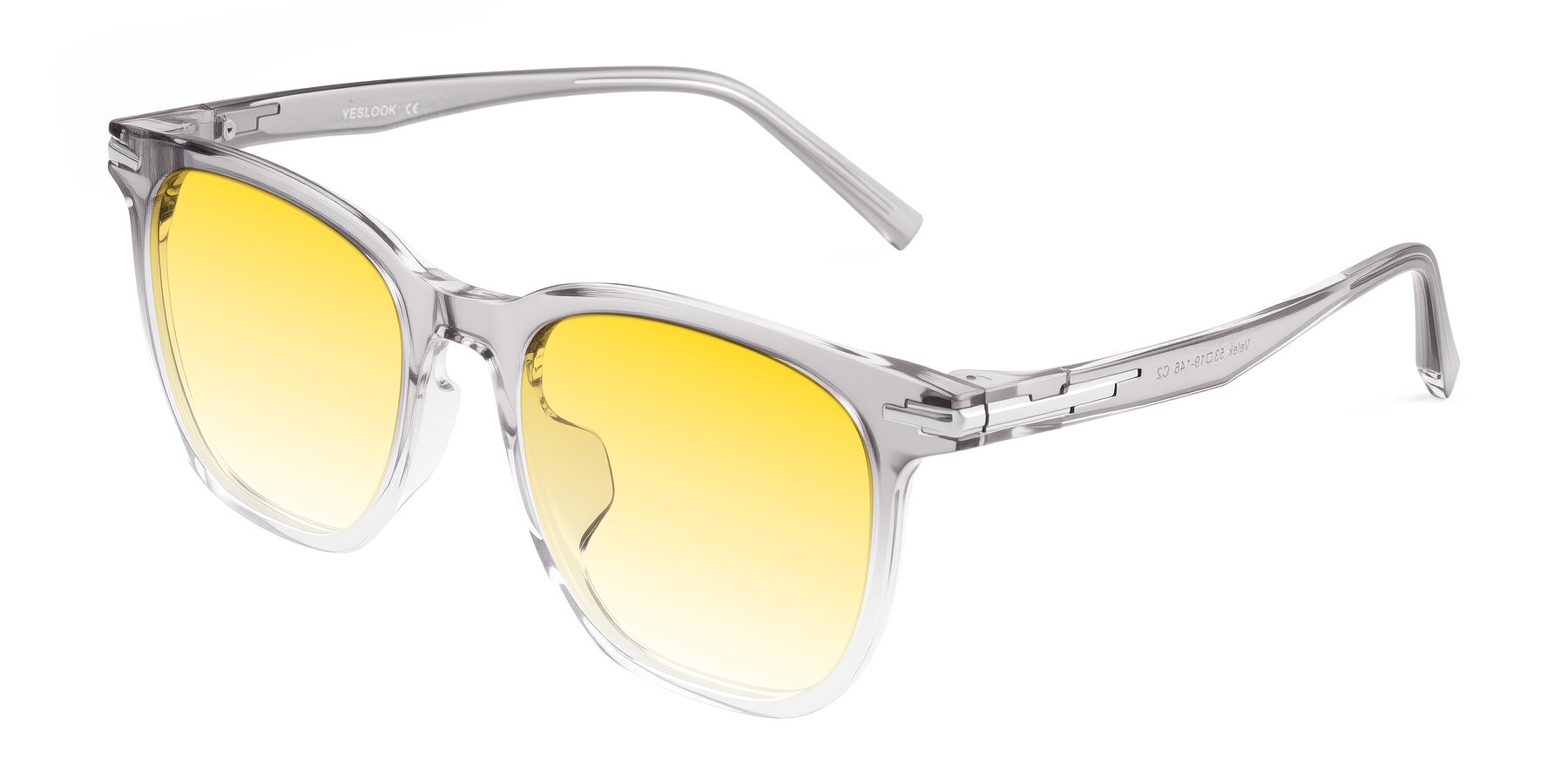 Angle of Velek in Gradient Crystal Gray with Yellow Gradient Lenses