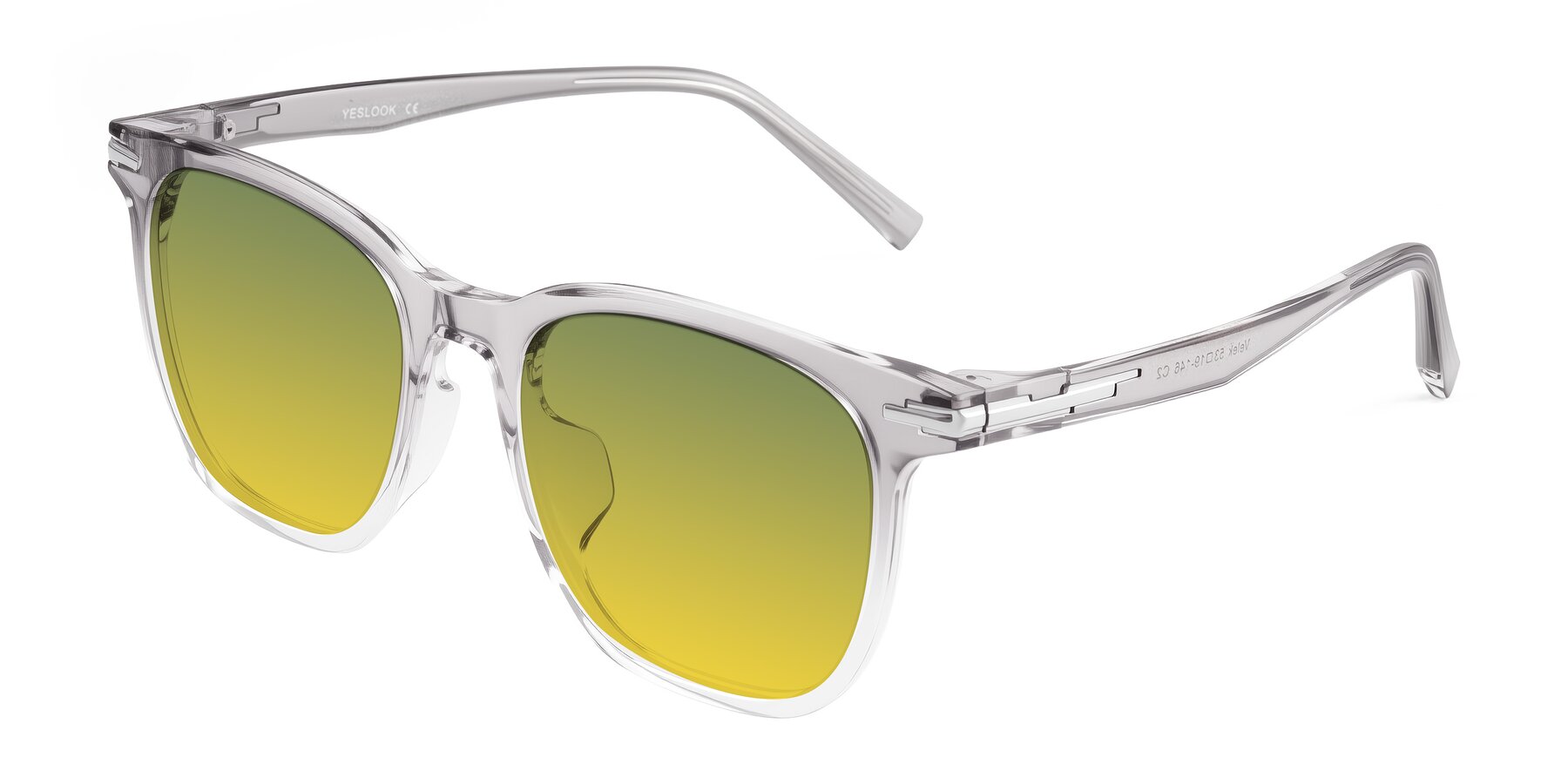 Angle of Velek in Gradient Crystal Gray with Green / Yellow Gradient Lenses