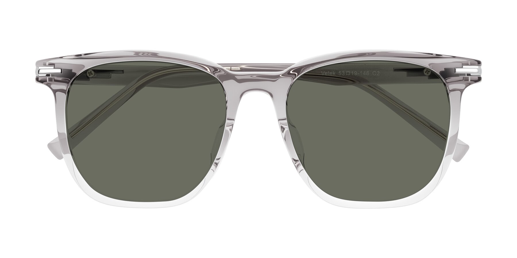 Folded Front of Velek in Gradient Crystal Gray with Gray Polarized Lenses
