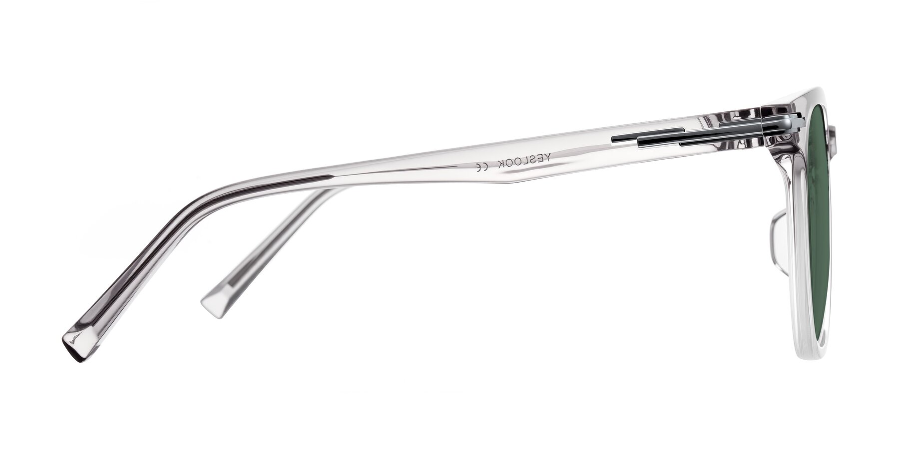 Side of Velek in Gradient Crystal Gray with Green Polarized Lenses