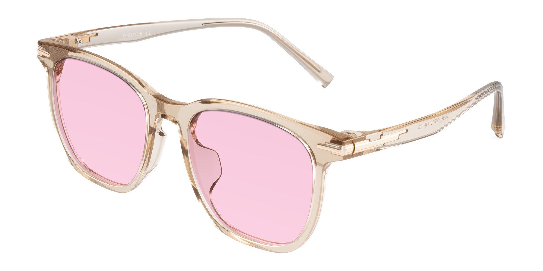Angle of Velek in Champagne with Light Pink Tinted Lenses