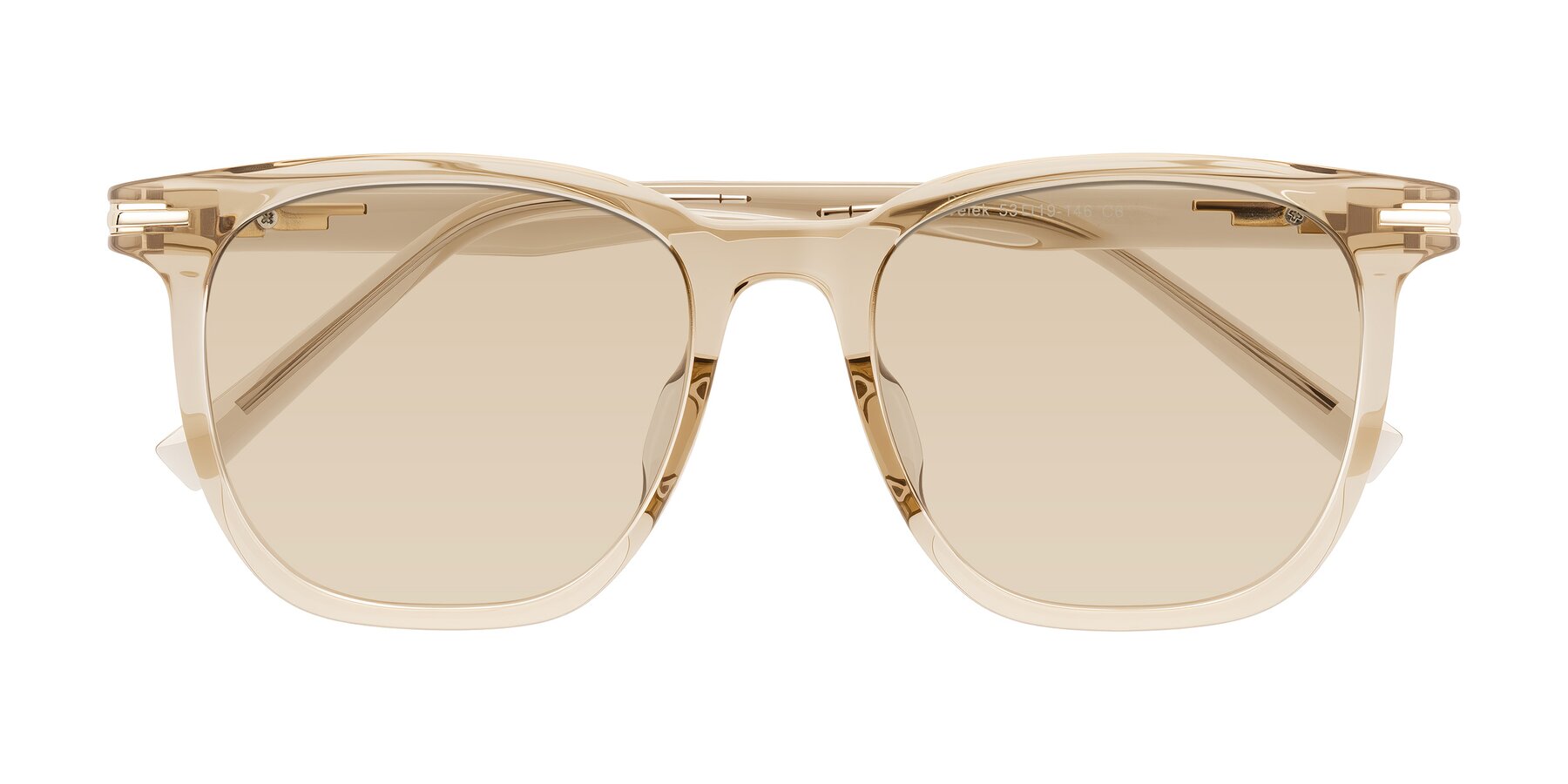 Folded Front of Velek in Champagne with Light Brown Tinted Lenses