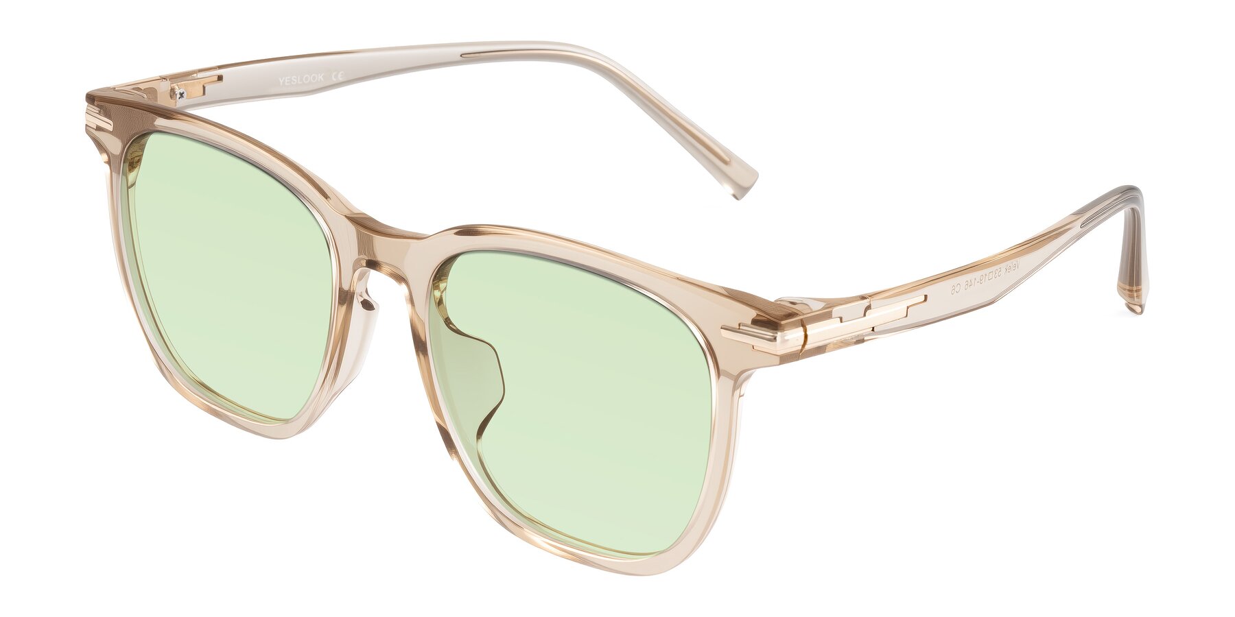 Angle of Velek in Champagne with Light Green Tinted Lenses