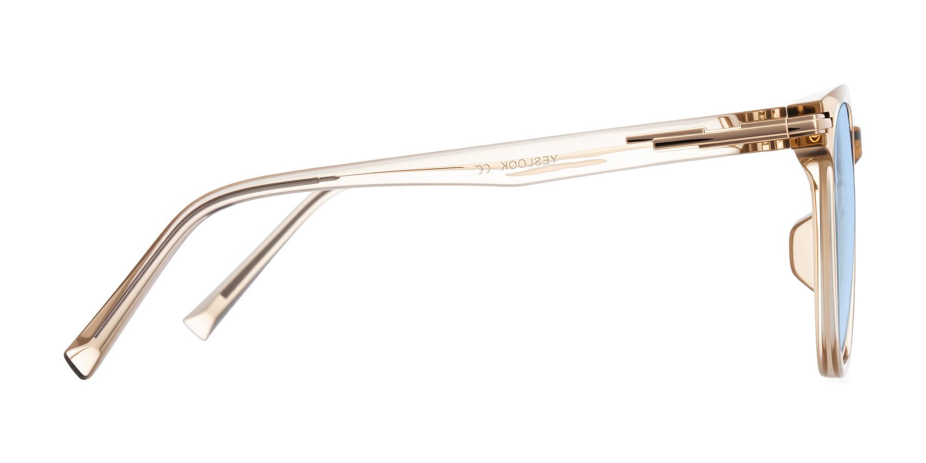 Side of Velek in Champagne with Light Blue Tinted Lenses