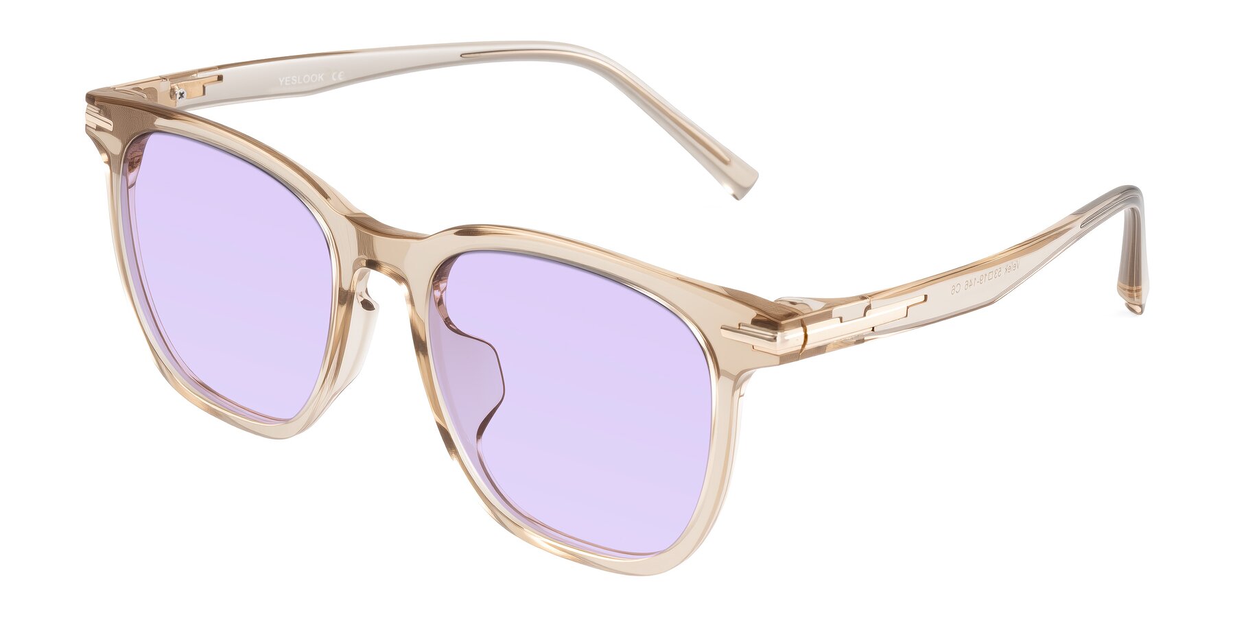 Angle of Velek in Champagne with Light Purple Tinted Lenses