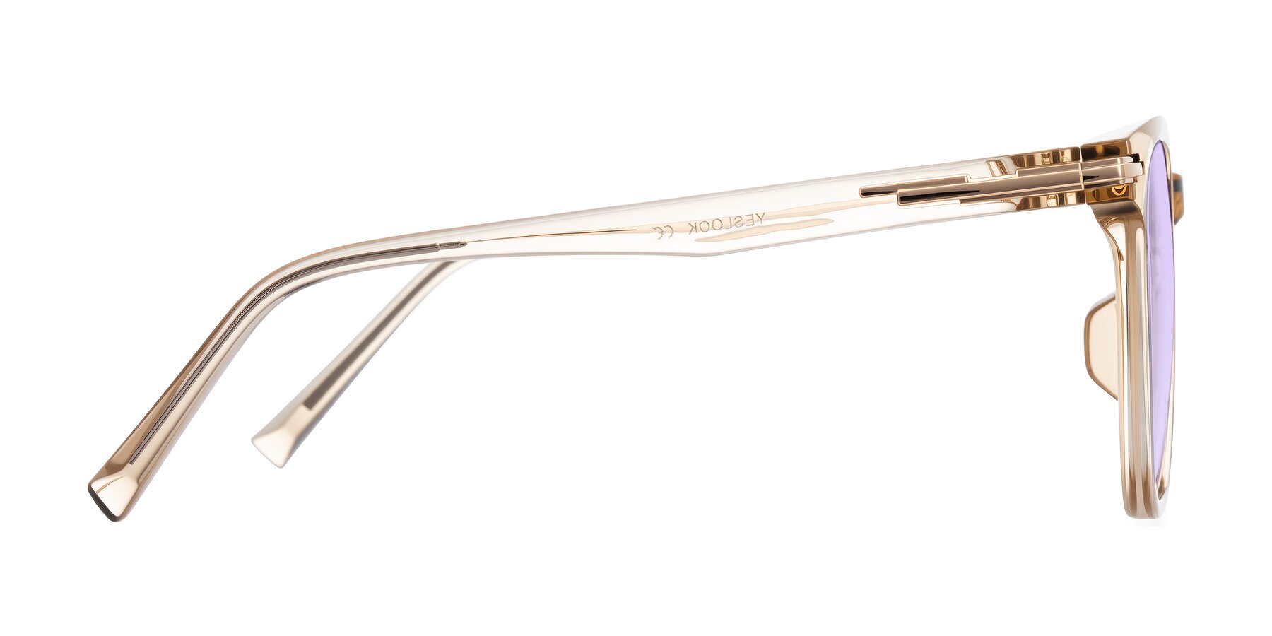 Side of Velek in Champagne with Light Purple Tinted Lenses
