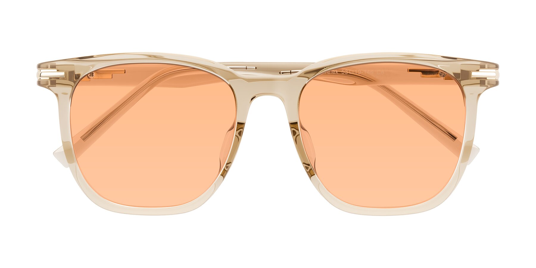 Folded Front of Velek in Champagne with Light Orange Tinted Lenses