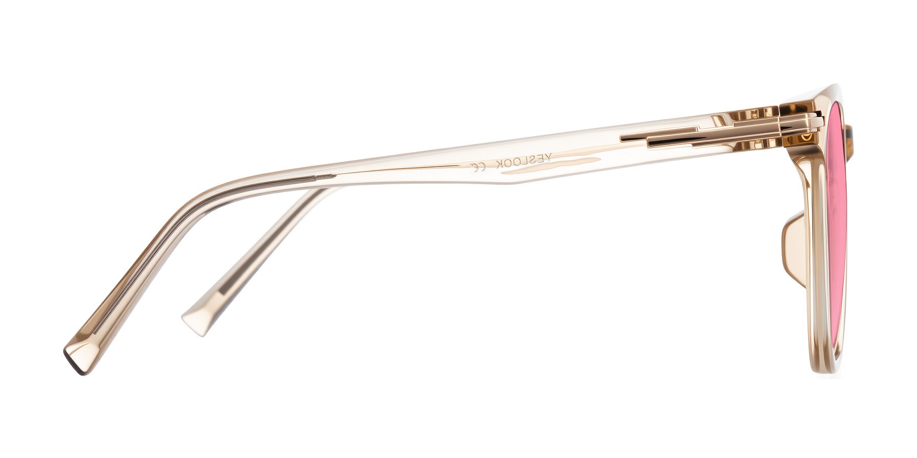 Side of Velek in Champagne with Pink Tinted Lenses