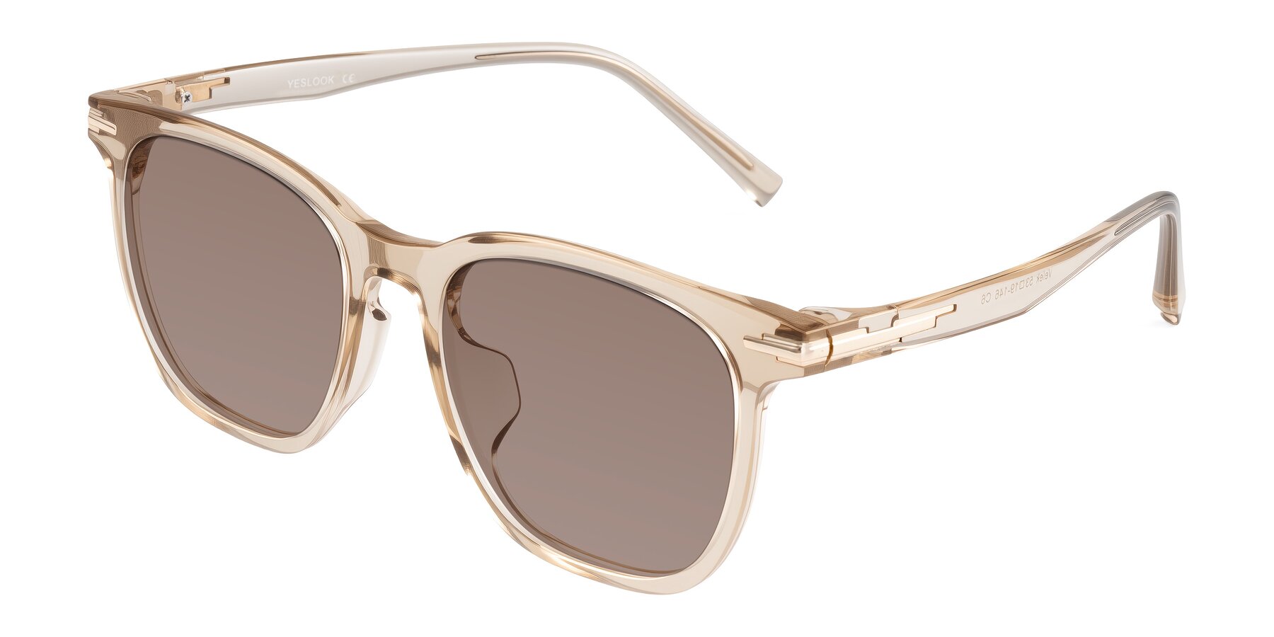 Angle of Velek in Champagne with Medium Brown Tinted Lenses