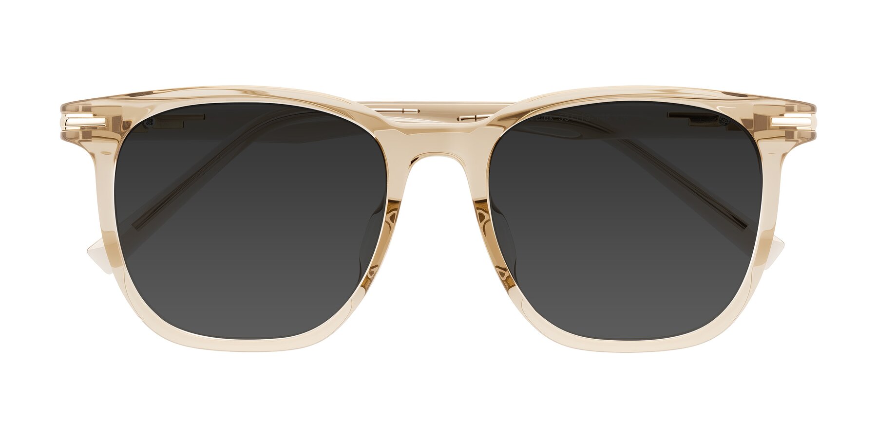 Folded Front of Velek in Champagne with Gray Tinted Lenses