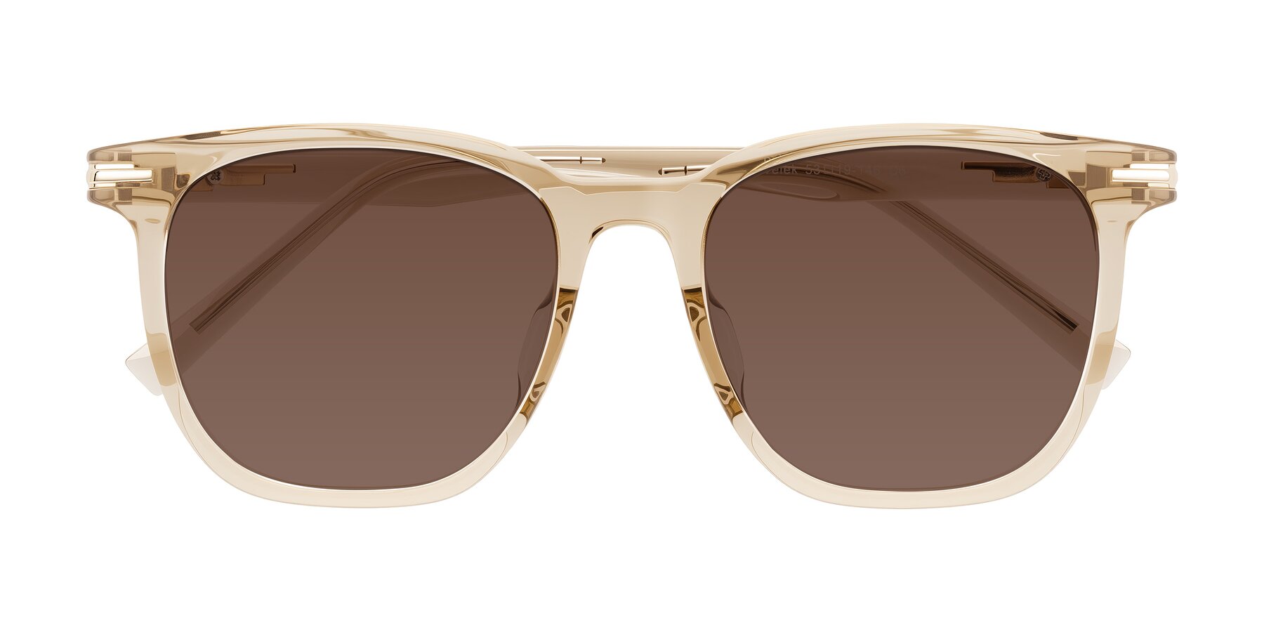 Folded Front of Velek in Champagne with Brown Tinted Lenses