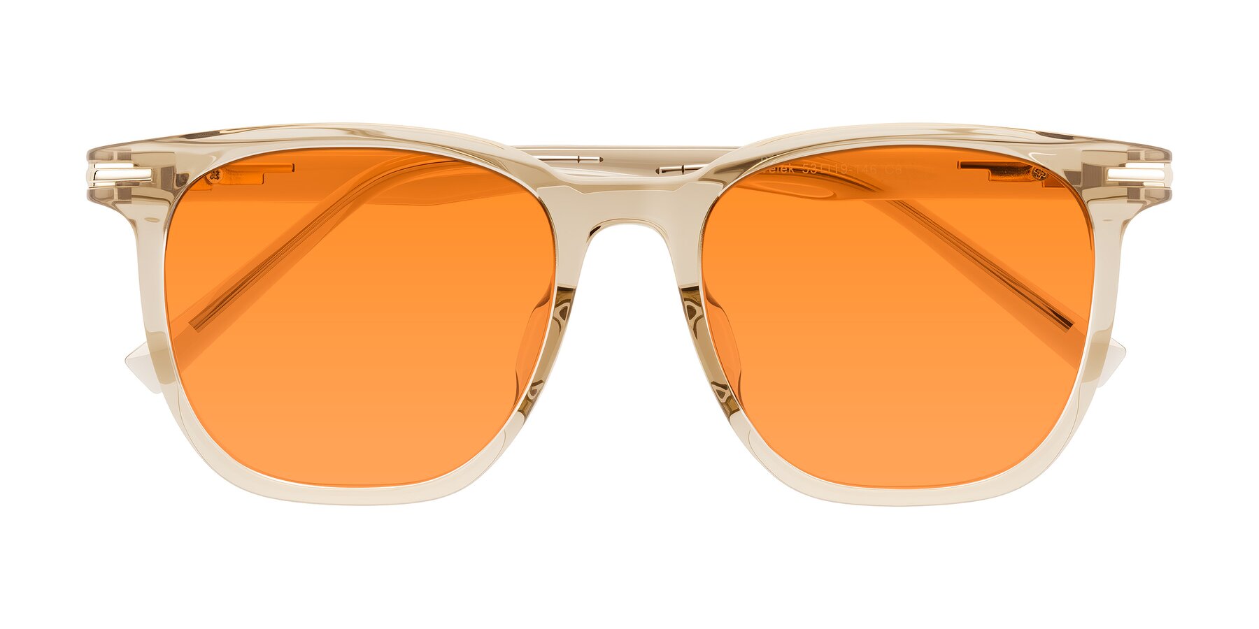Folded Front of Velek in Champagne with Orange Tinted Lenses