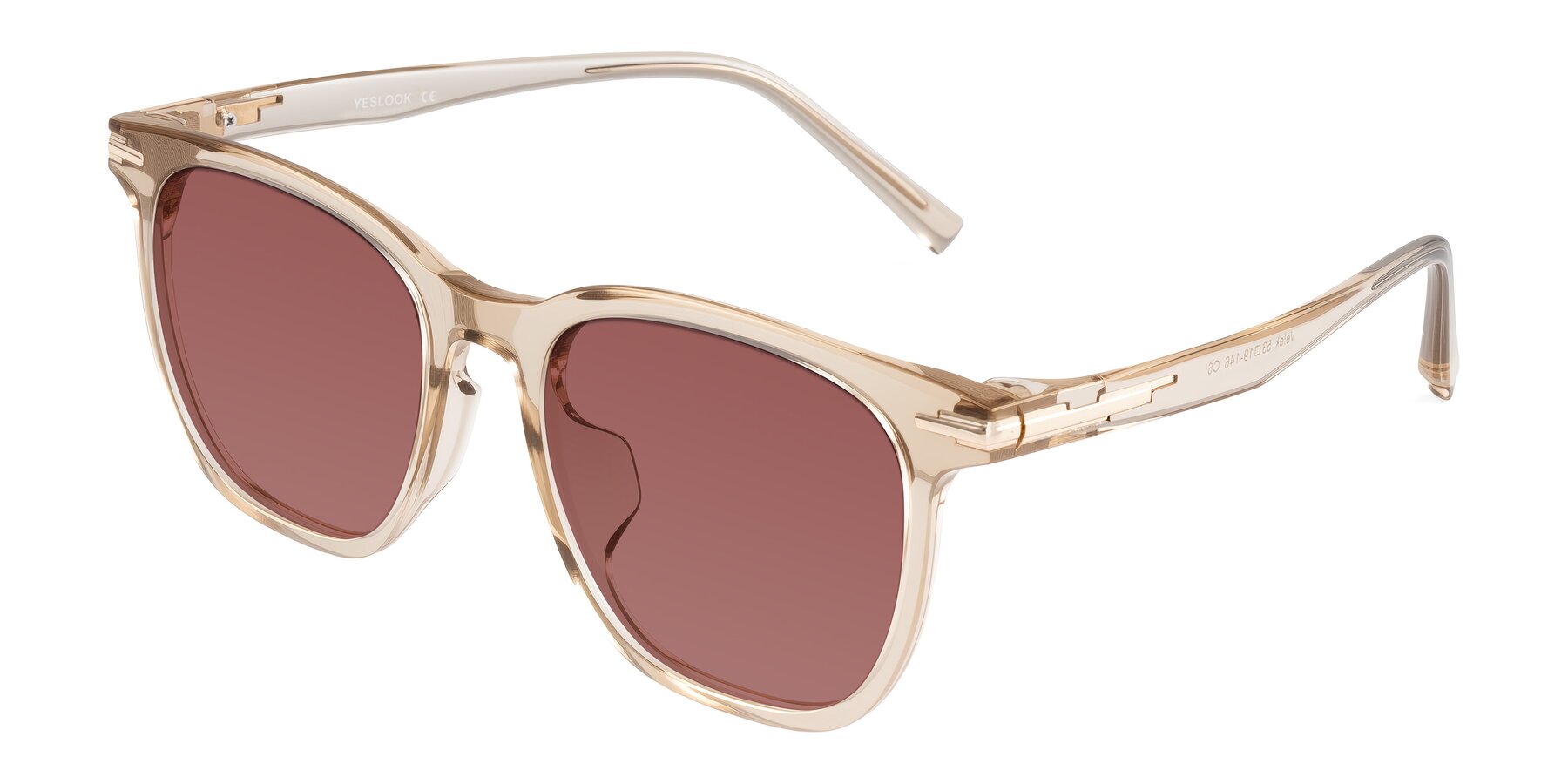 Angle of Velek in Champagne with Garnet Tinted Lenses