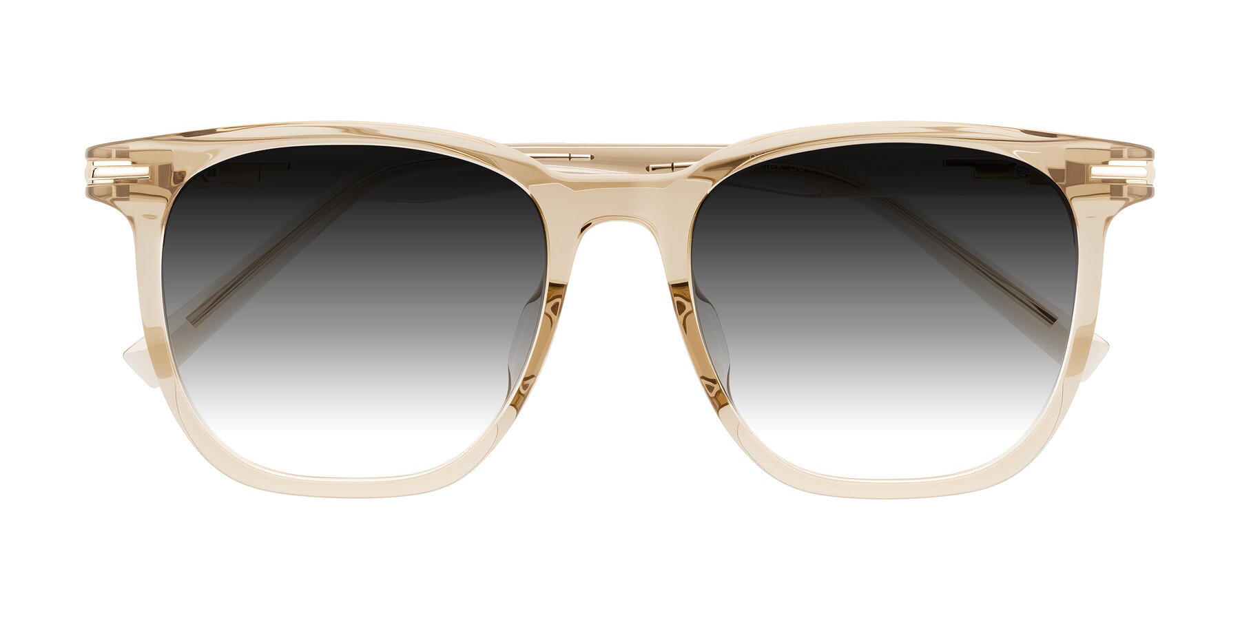 Folded Front of Velek in Champagne with Gray Gradient Lenses