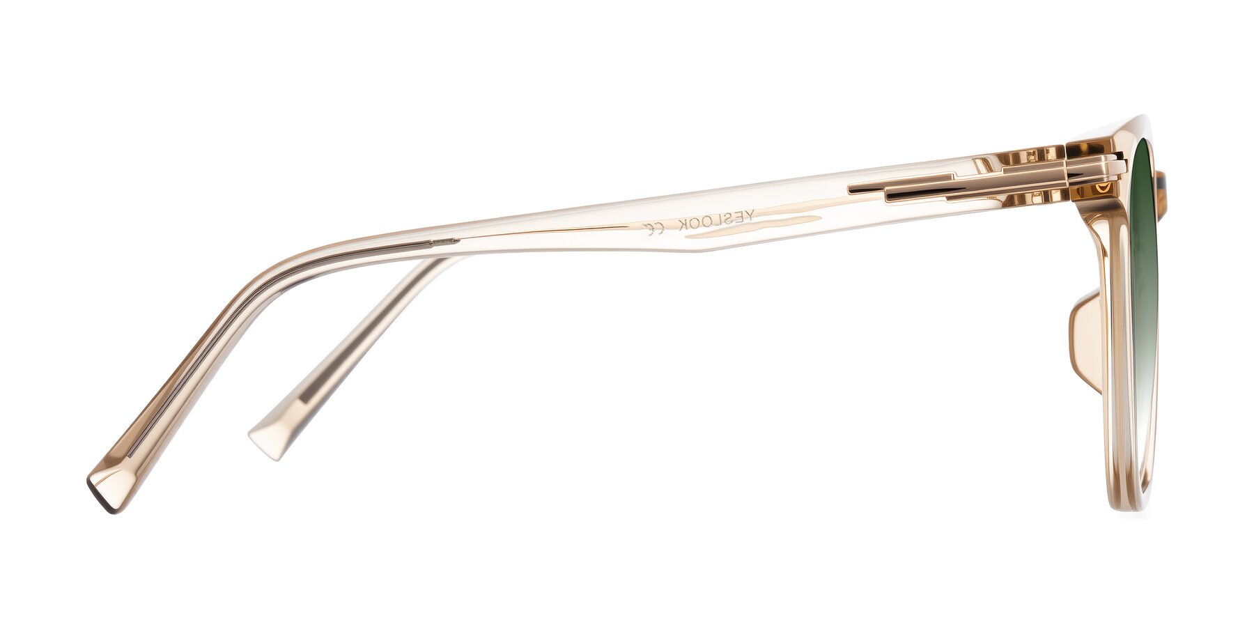 Side of Velek in Champagne with Green Gradient Lenses
