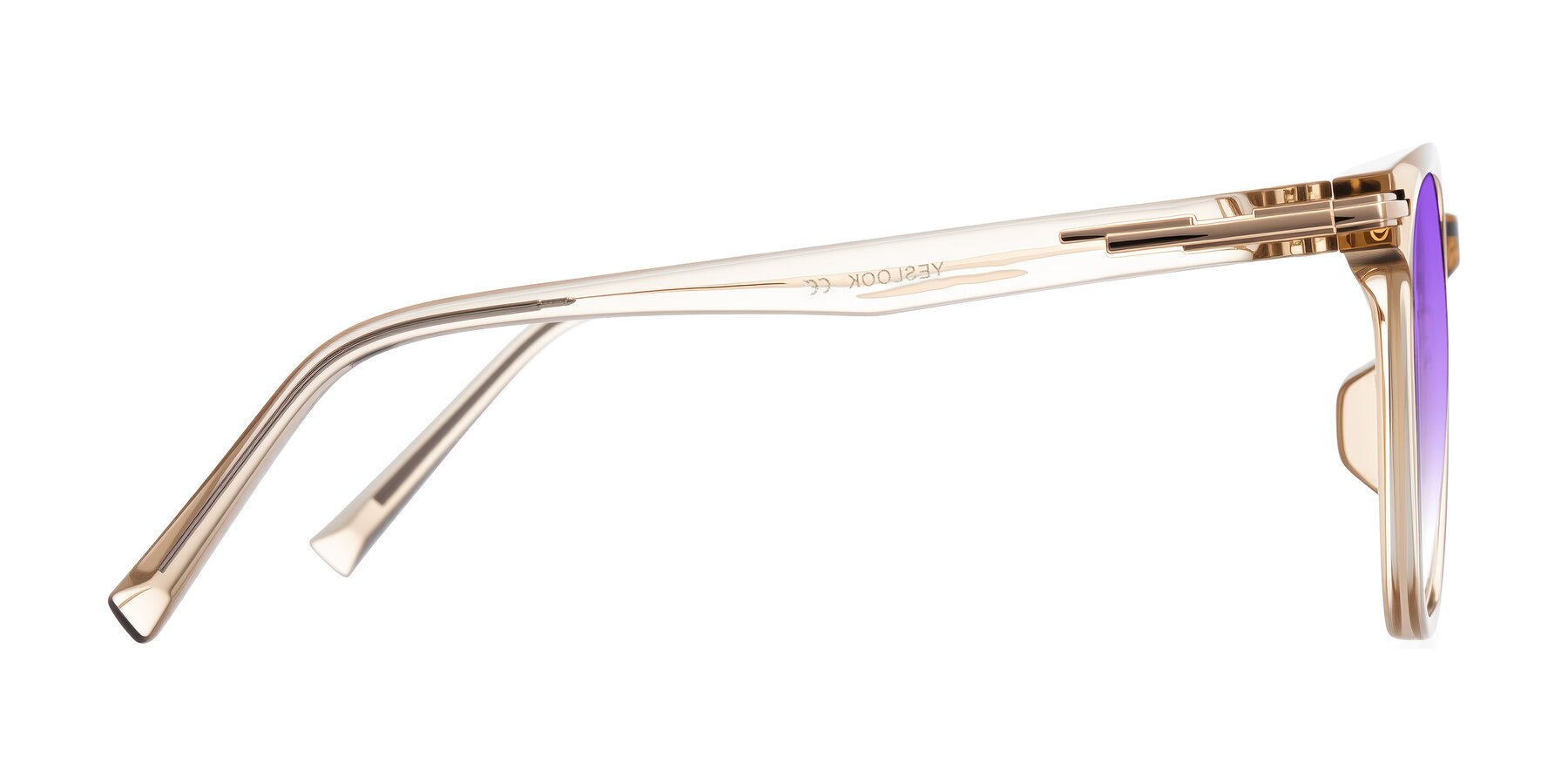Side of Velek in Champagne with Purple Gradient Lenses