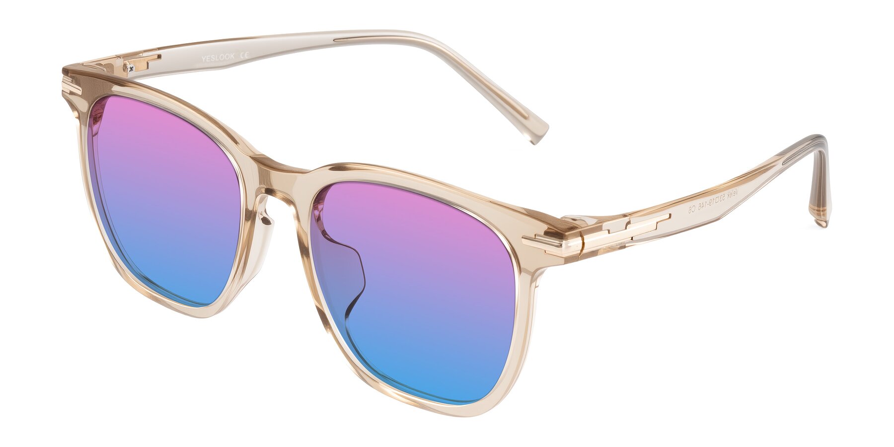 Angle of Velek in Champagne with Pink / Blue Gradient Lenses