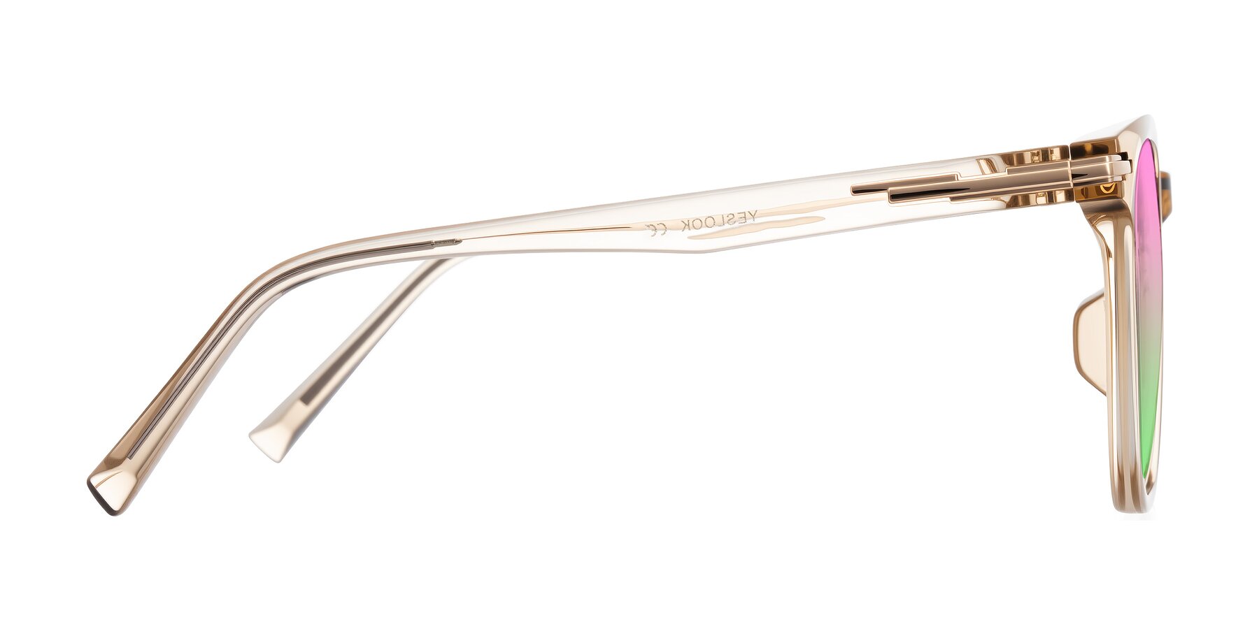 Side of Velek in Champagne with Pink / Green Gradient Lenses