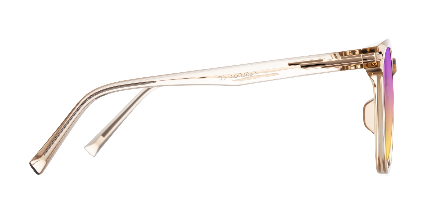 Side of Velek in Champagne with Purple / Yellow Gradient Lenses