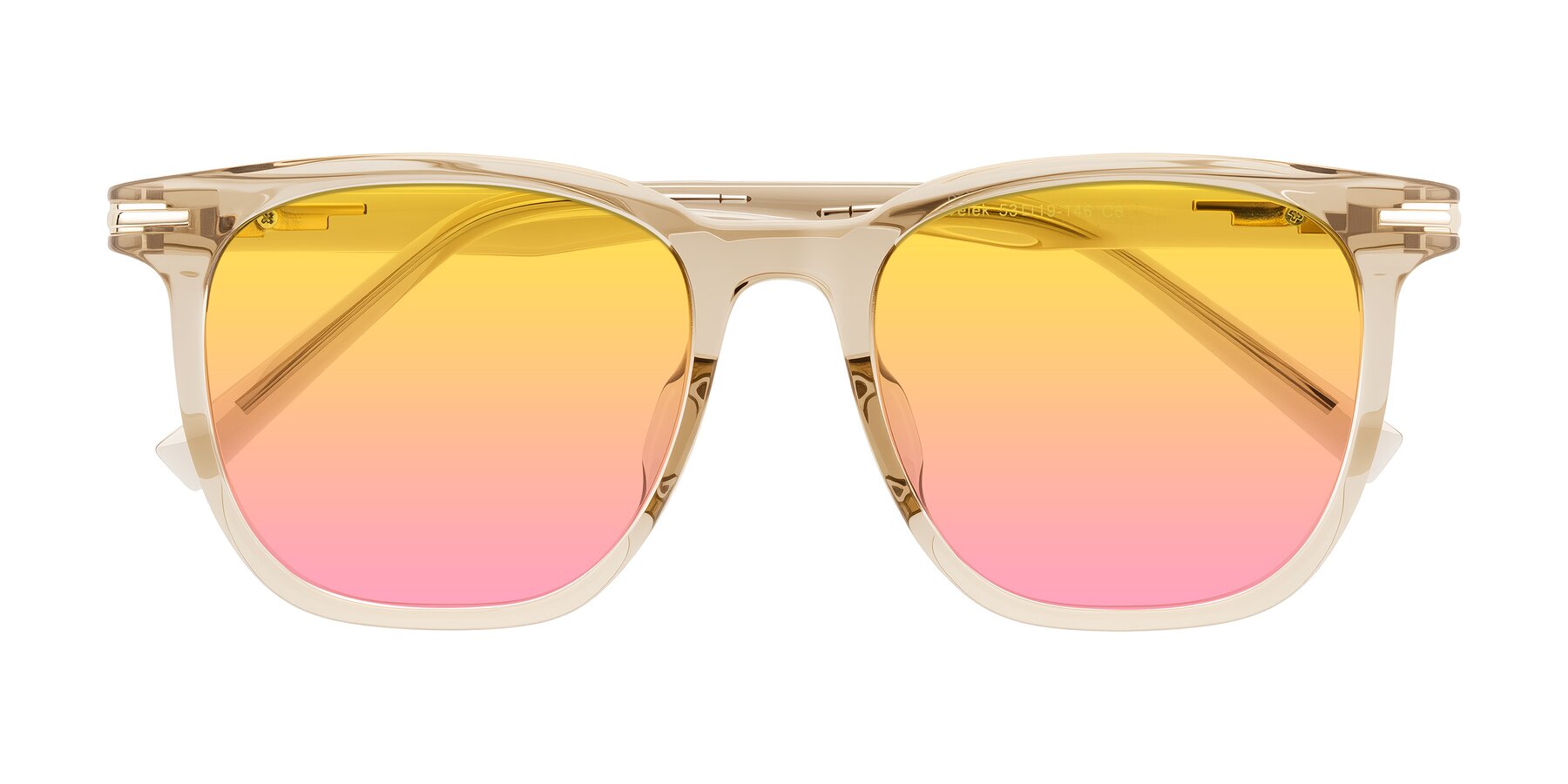 Folded Front of Velek in Champagne with Yellow / Pink Gradient Lenses