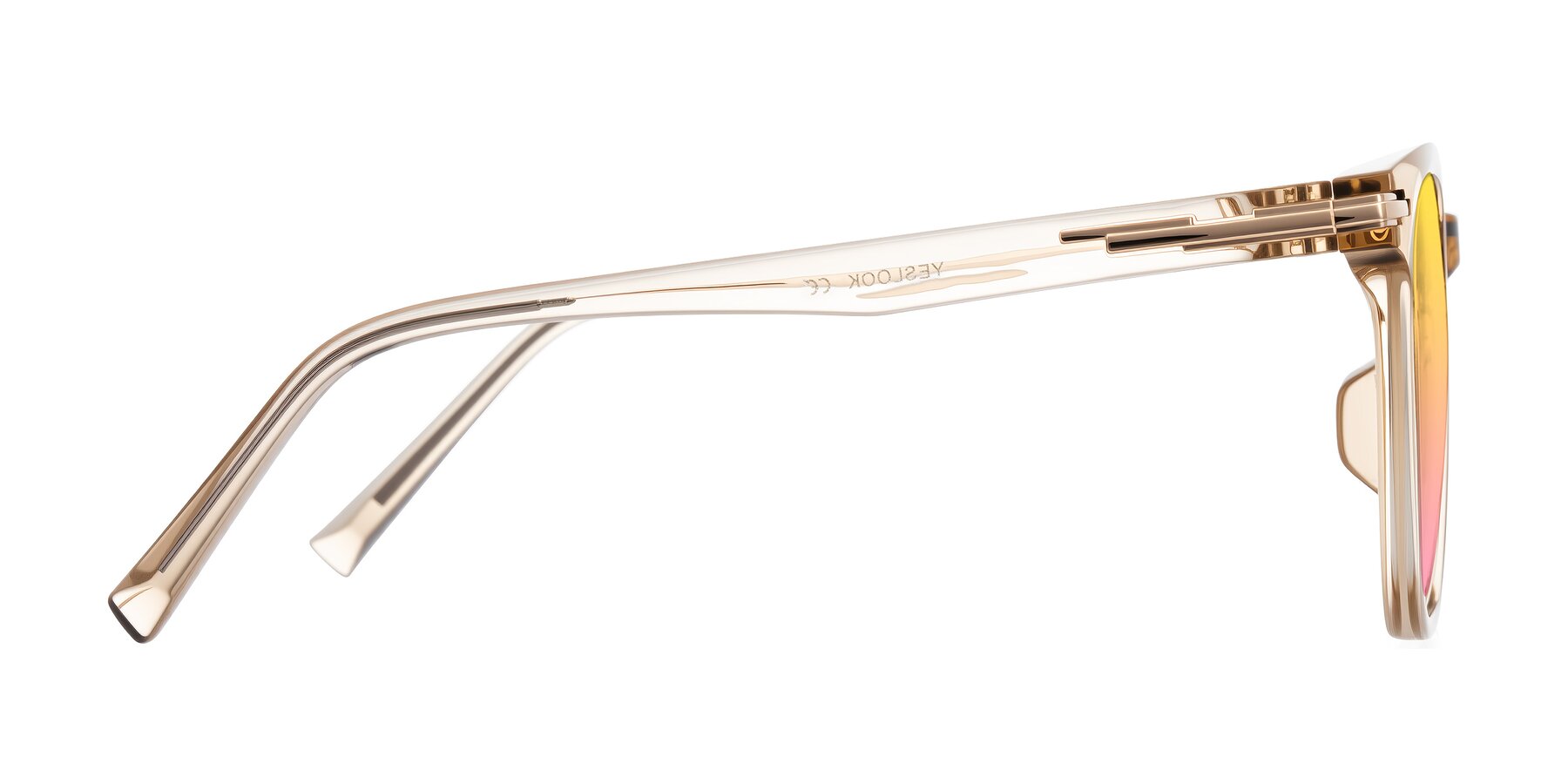 Side of Velek in Champagne with Yellow / Pink Gradient Lenses