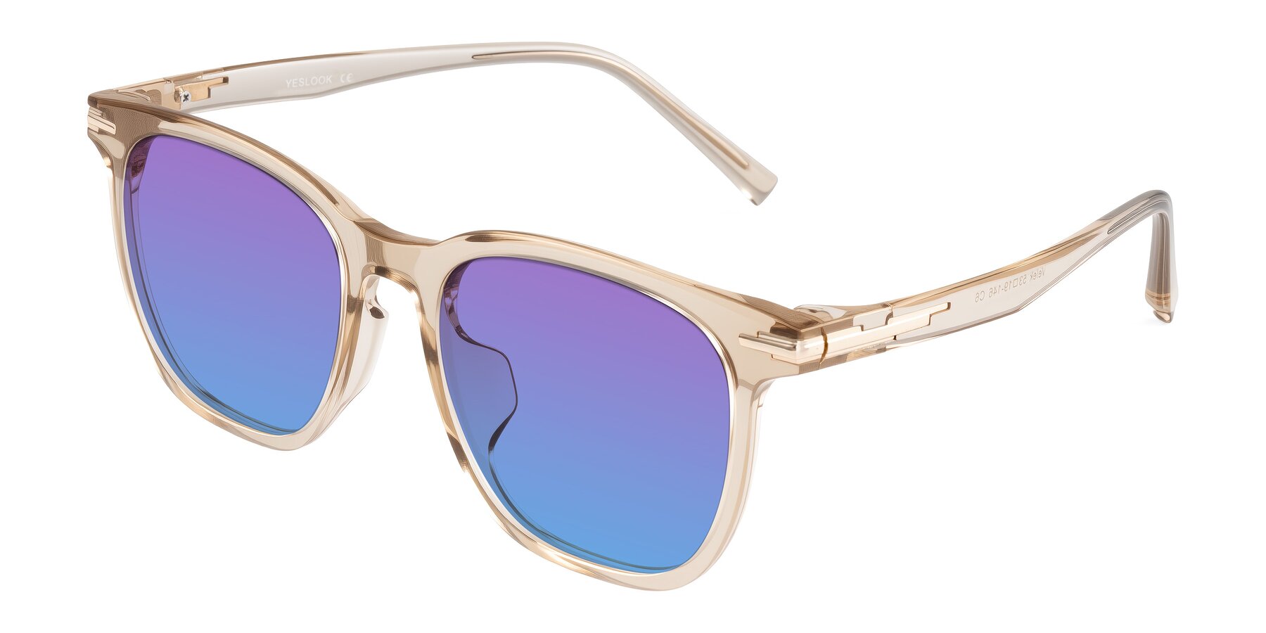 Angle of Velek in Champagne with Purple / Blue Gradient Lenses