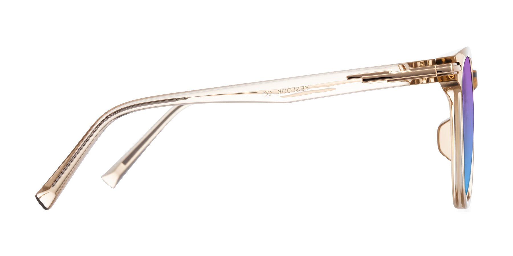 Side of Velek in Champagne with Purple / Blue Gradient Lenses