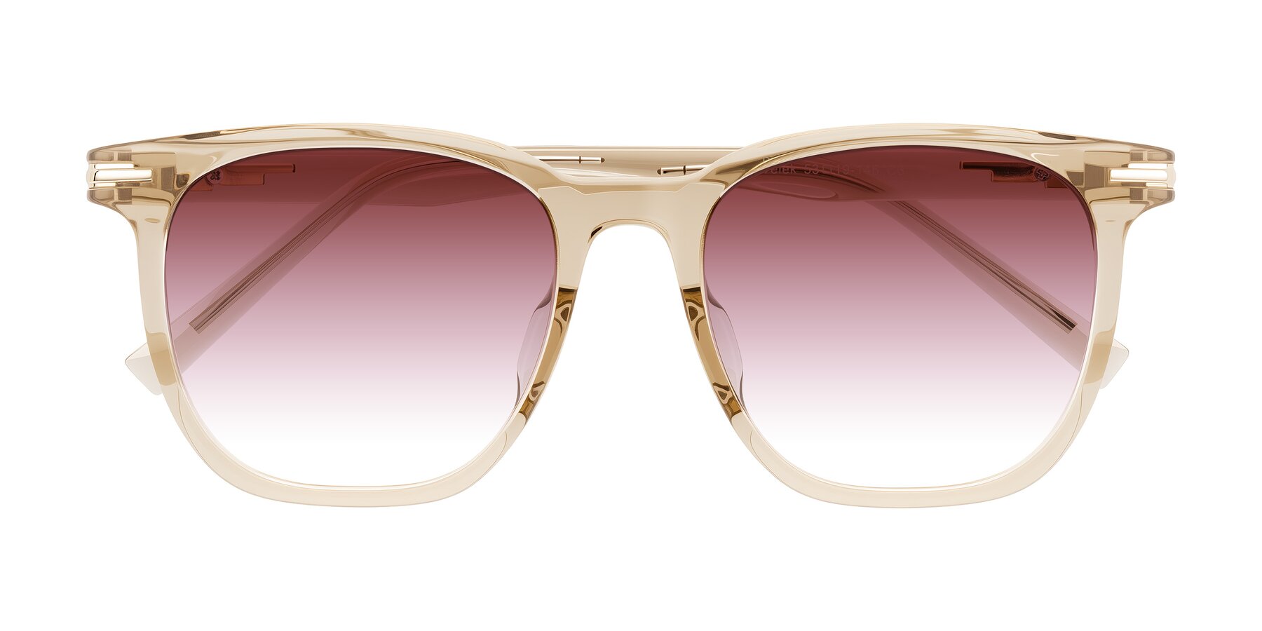Folded Front of Velek in Champagne with Garnet Gradient Lenses