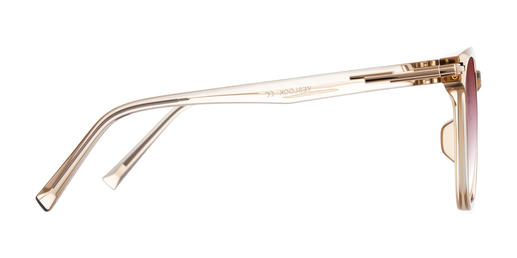 Side of Velek in Champagne with Garnet Gradient Lenses