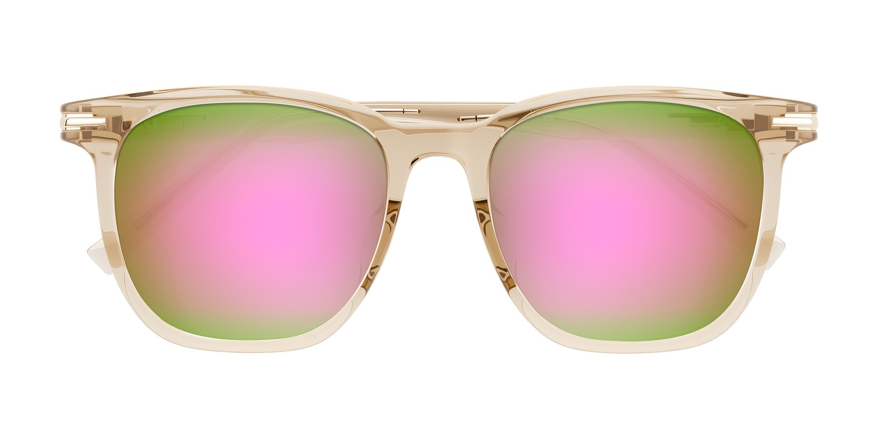 Folded Front of Velek in Champagne with Pink Mirrored Lenses