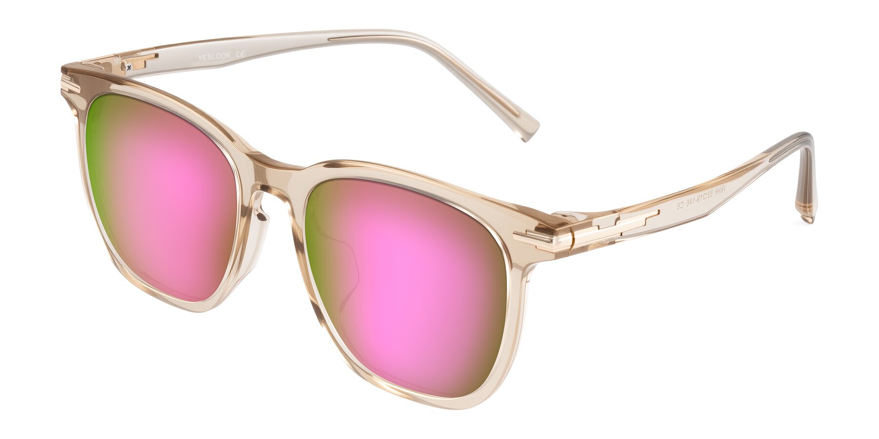Angle of Velek in Champagne with Pink Mirrored Lenses
