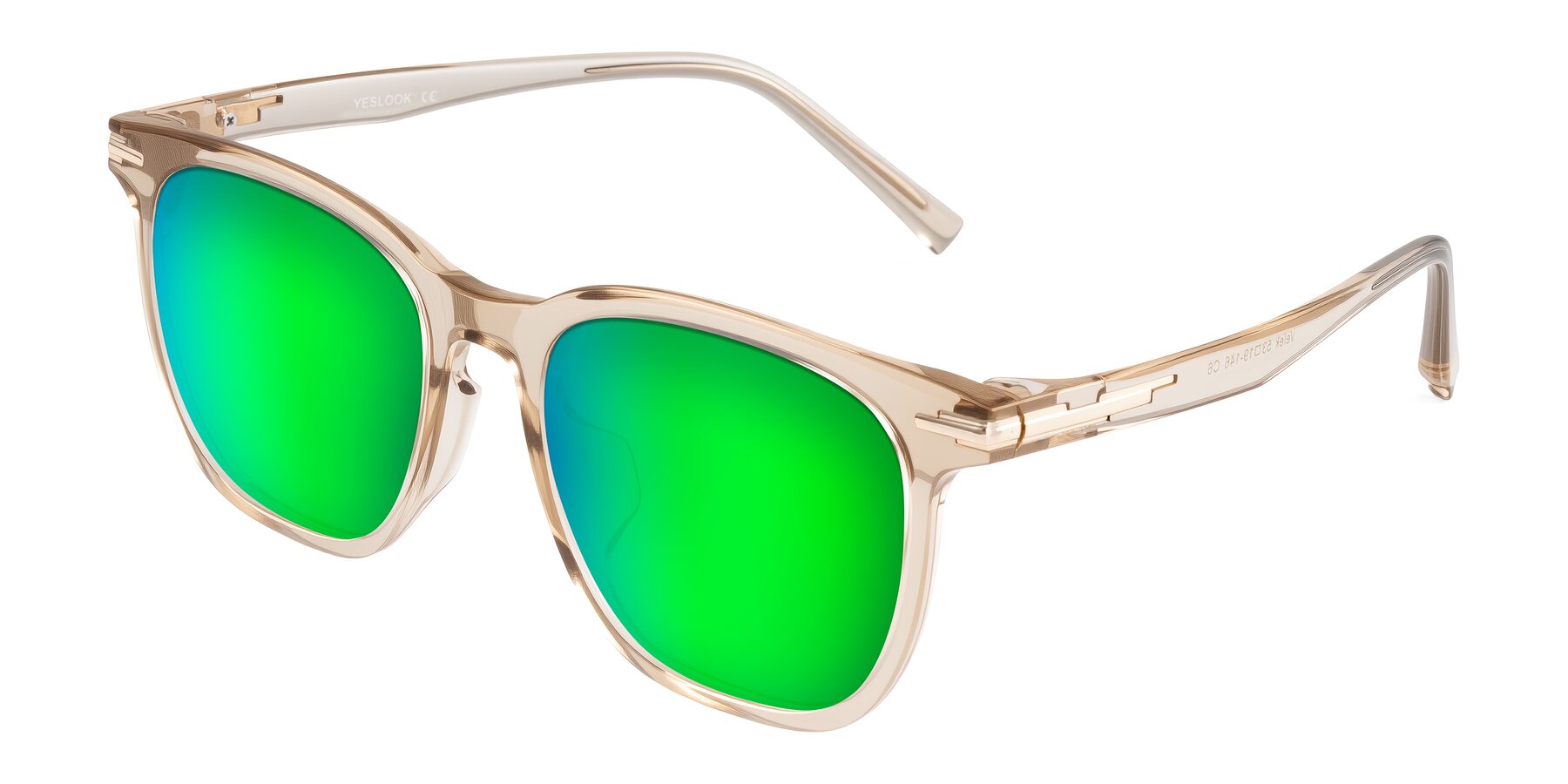 Angle of Velek in Champagne with Green Mirrored Lenses