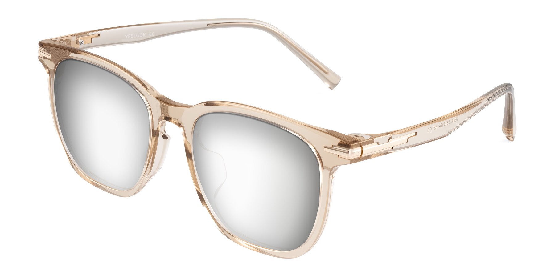 Angle of Velek in Champagne with Silver Mirrored Lenses