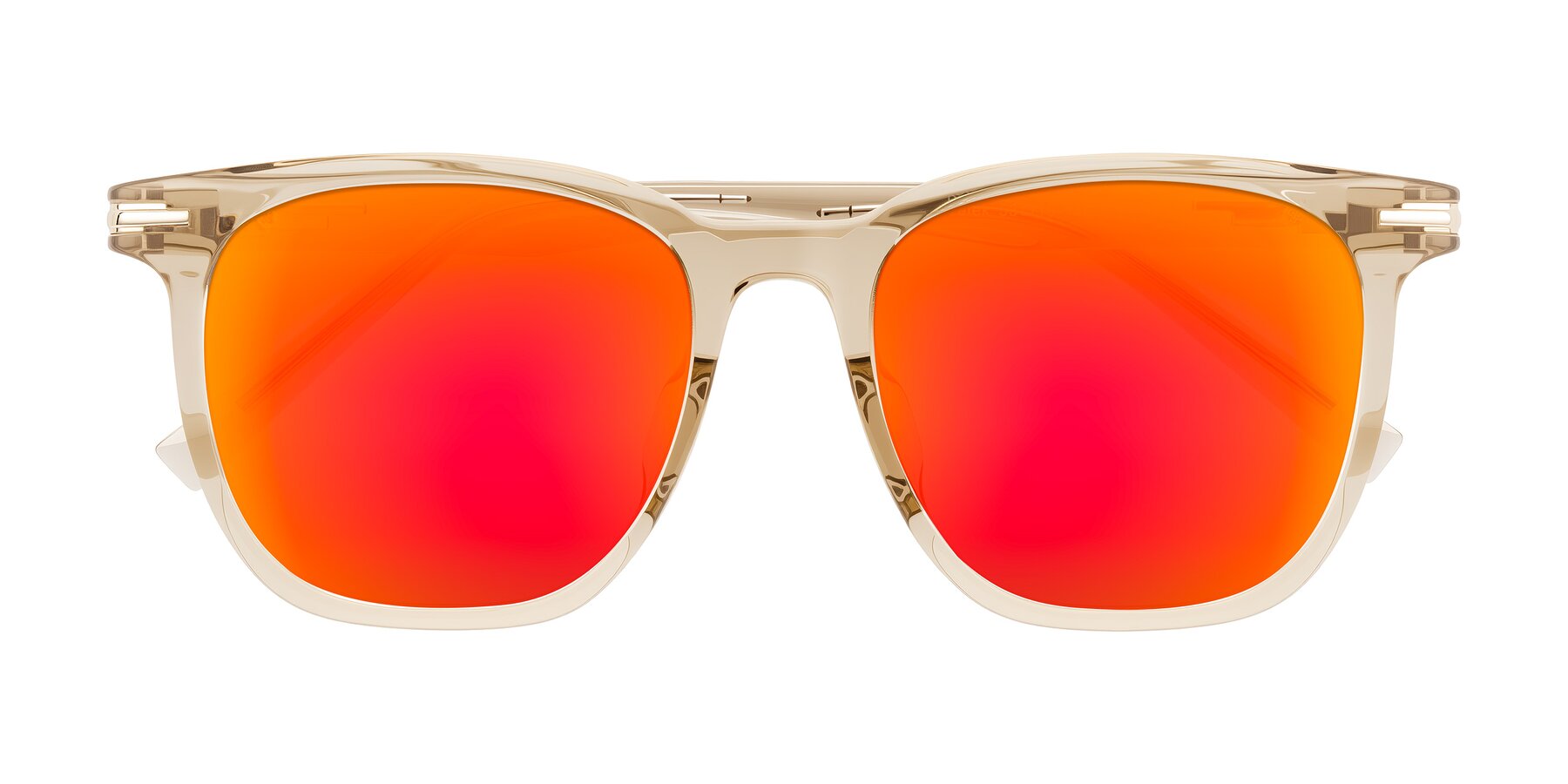 Folded Front of Velek in Champagne with Red Gold Mirrored Lenses