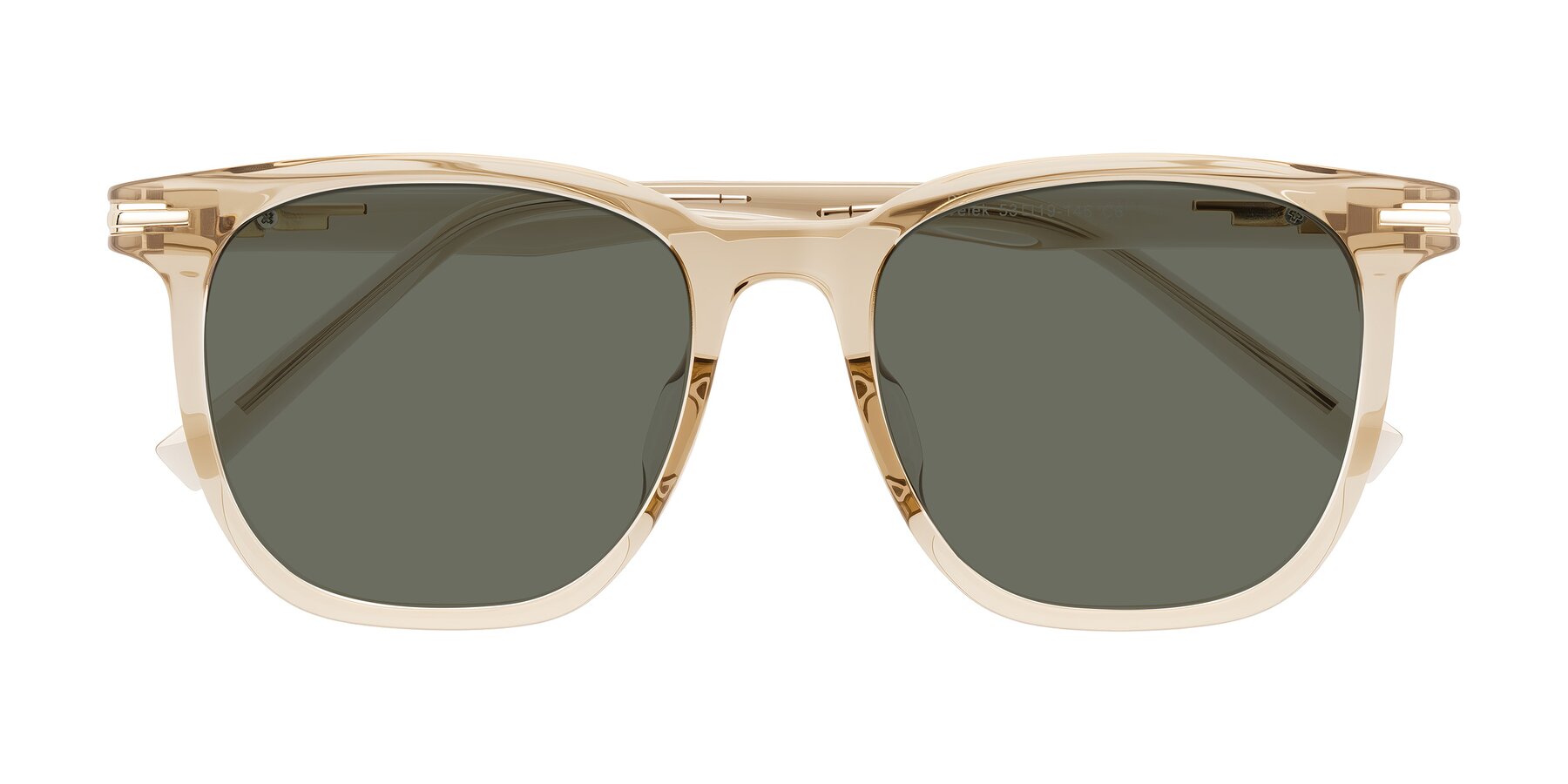 Folded Front of Velek in Champagne with Gray Polarized Lenses