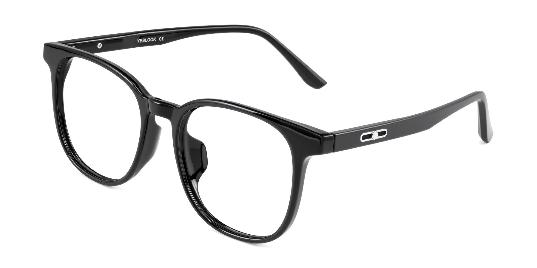 Angle of Ruhling in Black with Clear Eyeglass Lenses