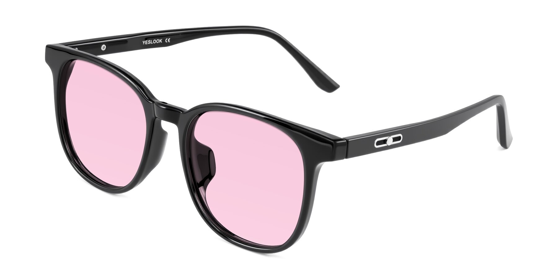 Angle of Ruhling in Black with Light Pink Tinted Lenses