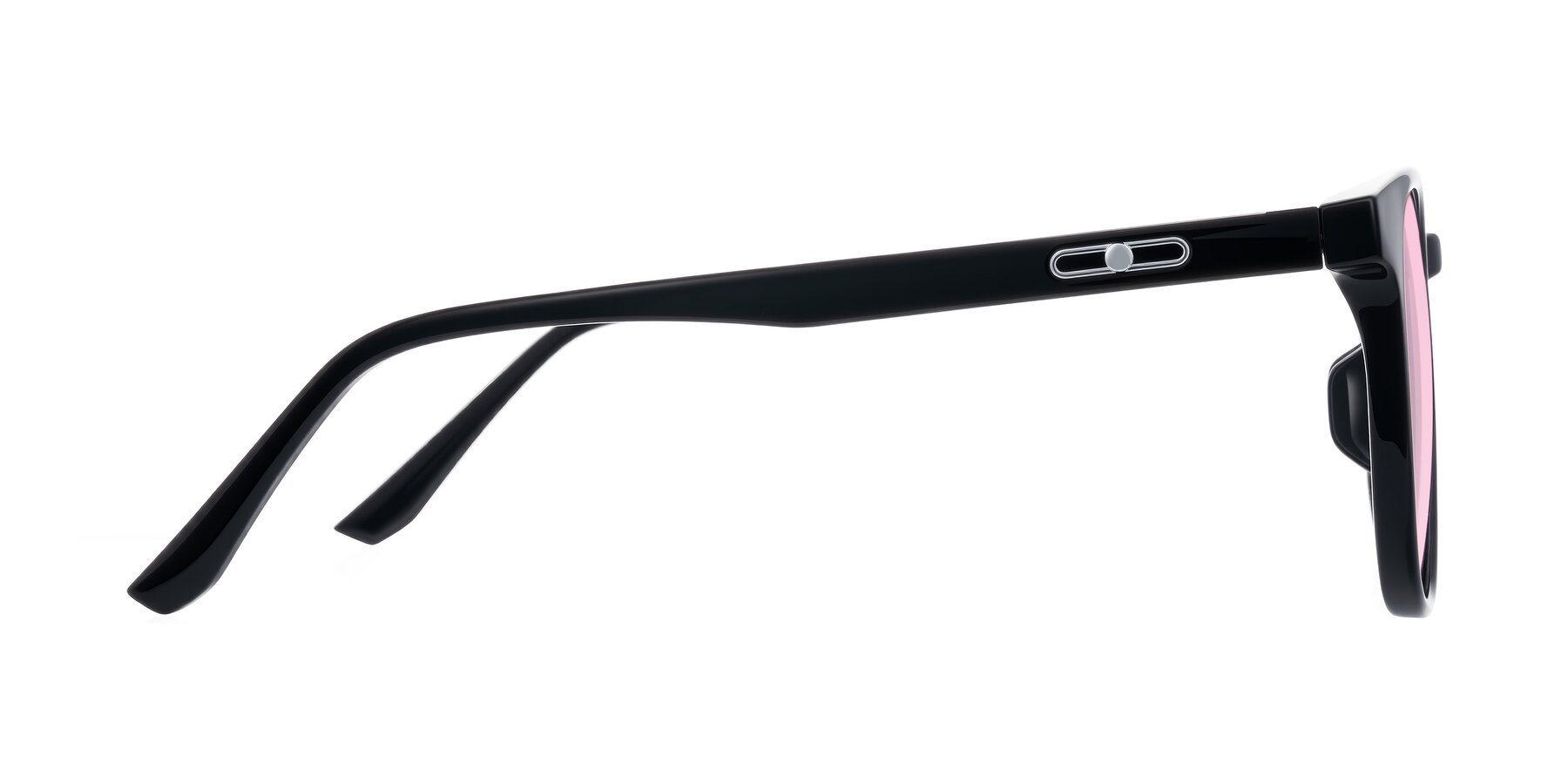 Side of Ruhling in Black with Light Pink Tinted Lenses