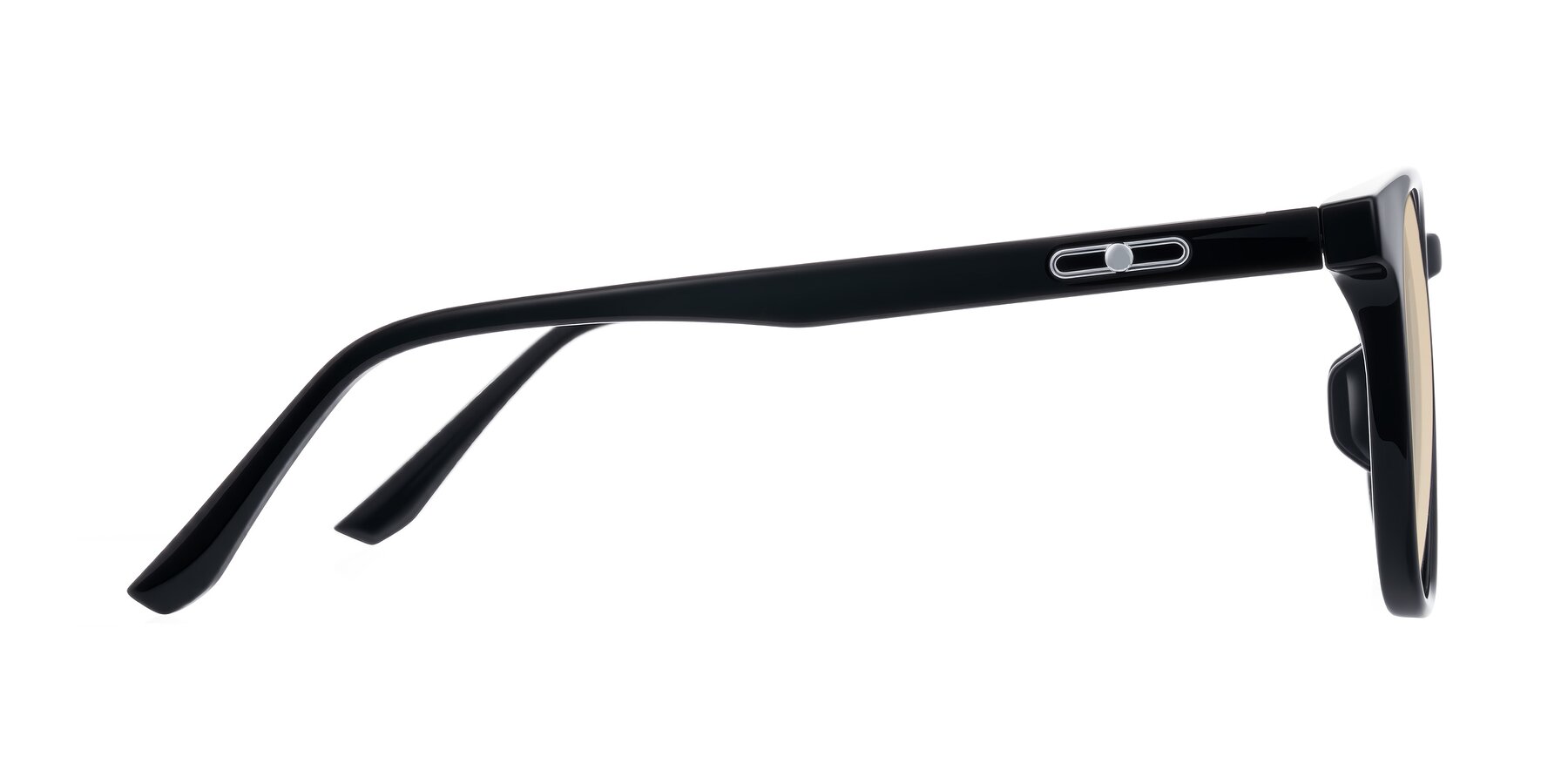 Side of Ruhling in Black with Light Brown Tinted Lenses