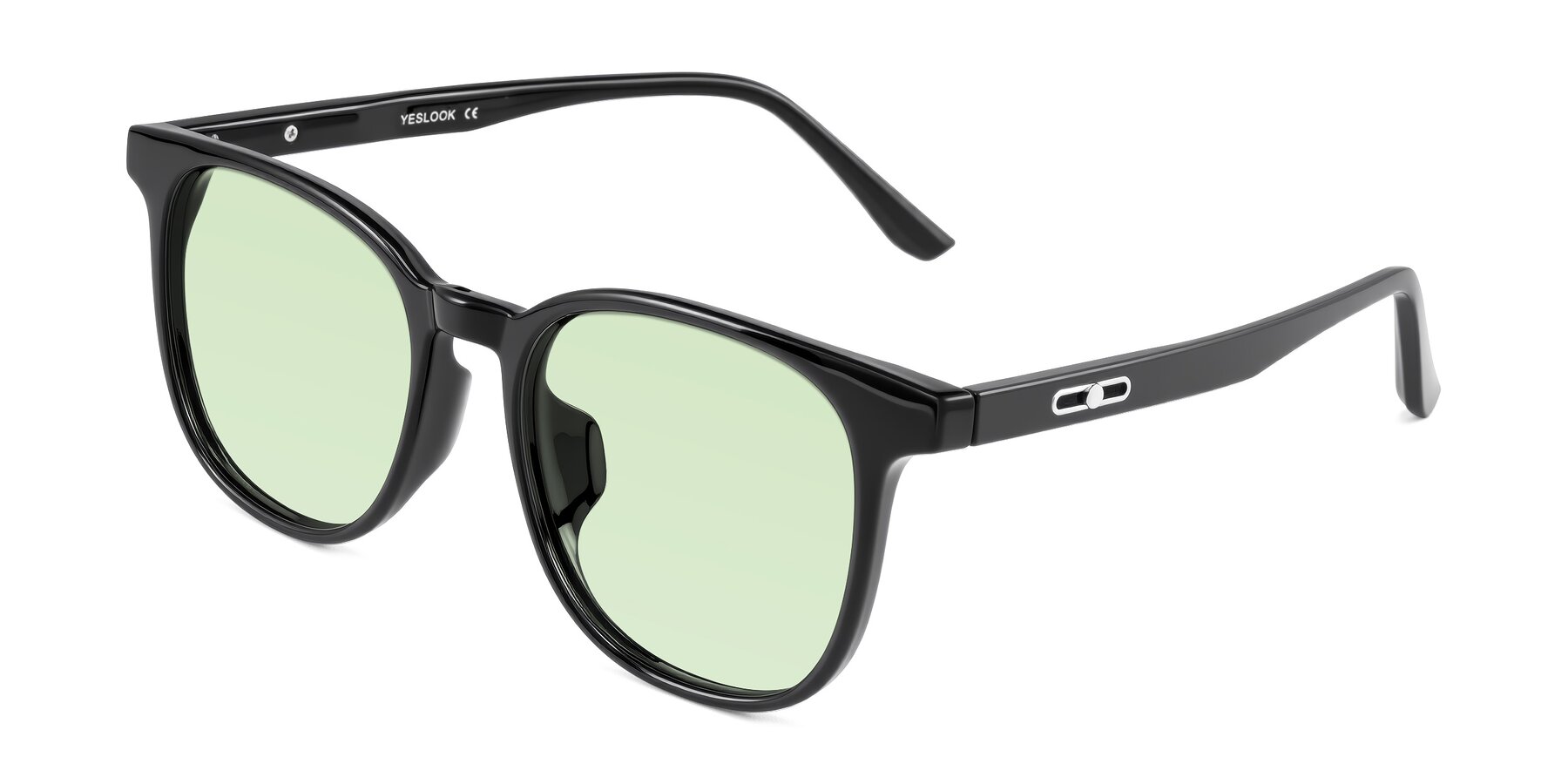 Angle of Ruhling in Black with Light Green Tinted Lenses