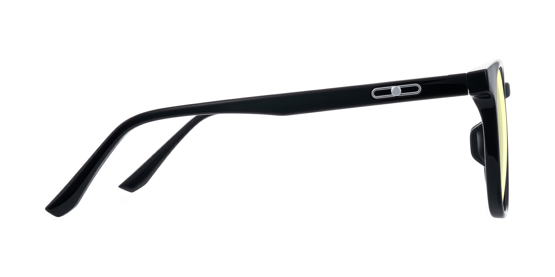 Side of Ruhling in Black with Light Yellow Tinted Lenses