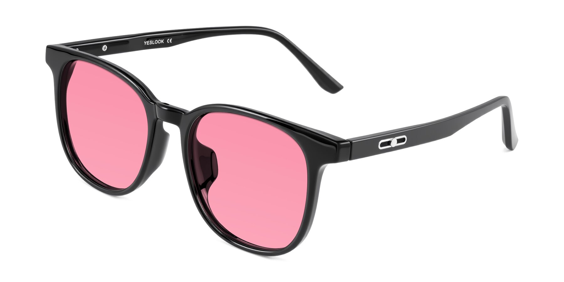 Angle of Ruhling in Black with Pink Tinted Lenses
