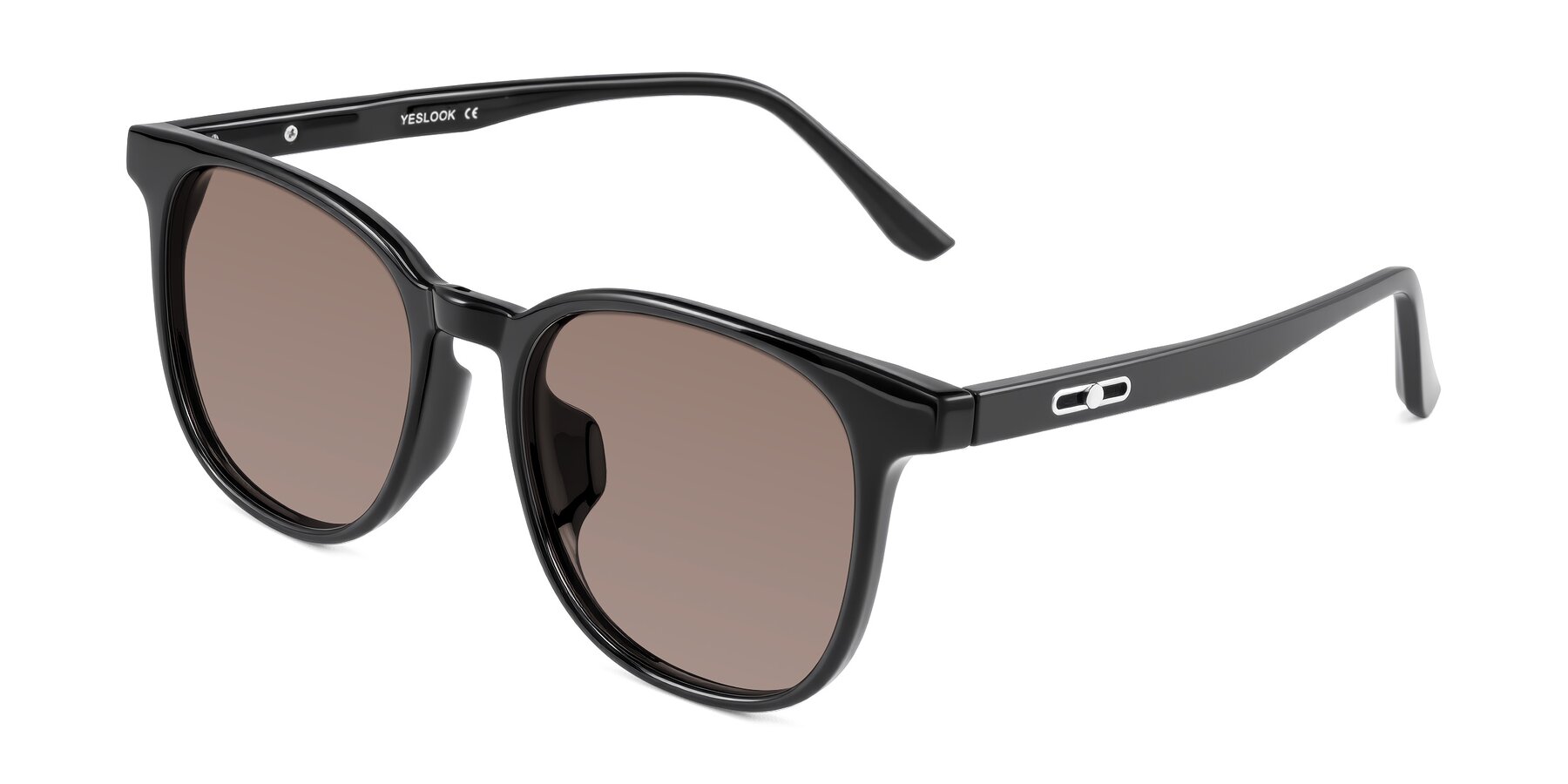Angle of Ruhling in Black with Medium Brown Tinted Lenses