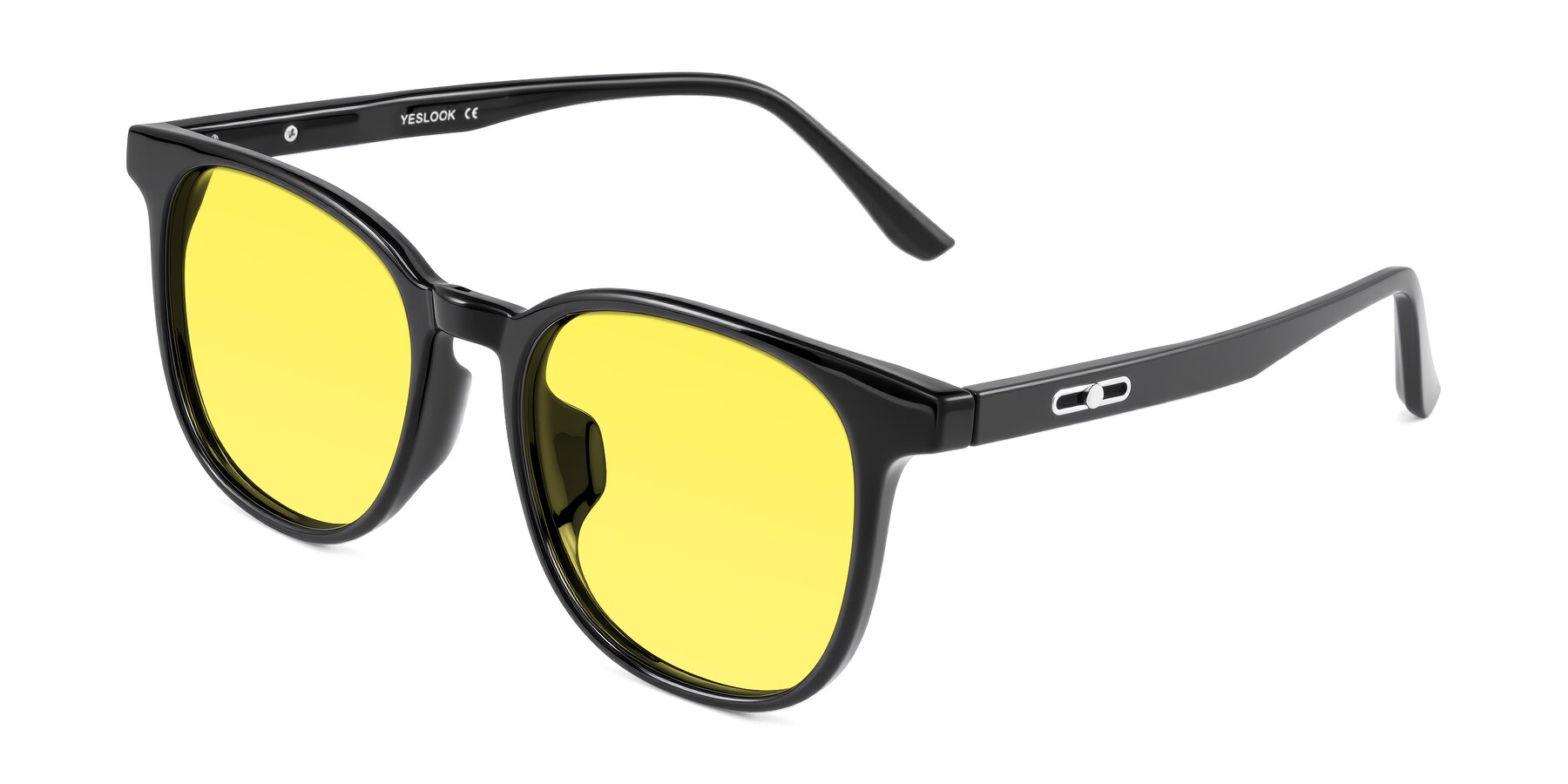 Angle of Ruhling in Black with Medium Yellow Tinted Lenses
